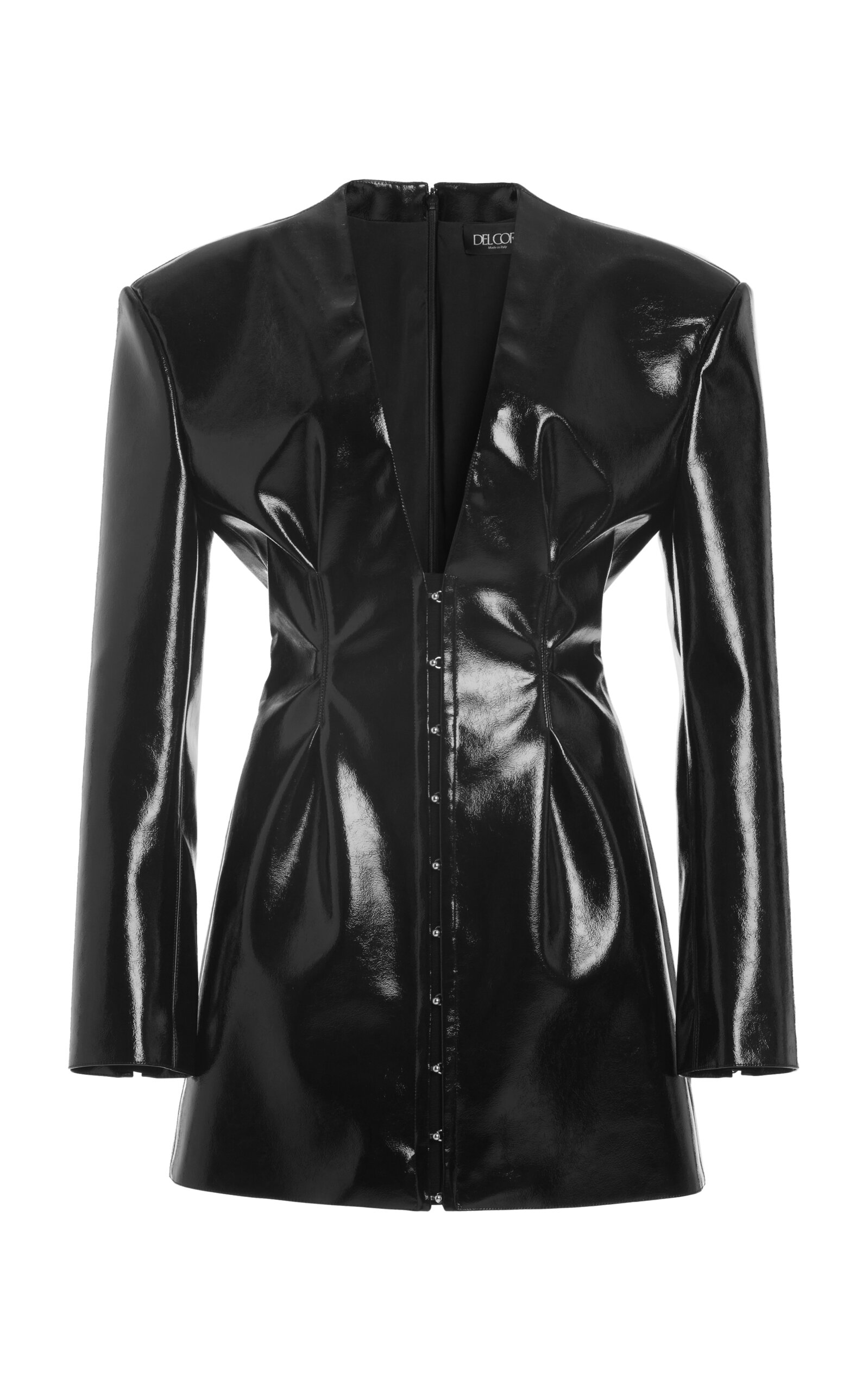 Del Core Patent Mini Dress In Black