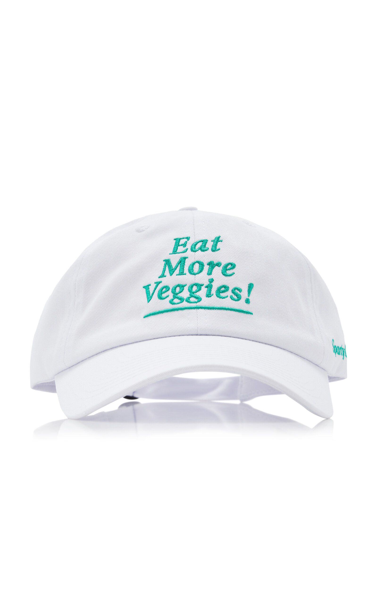 Sporty And Rich Eat More Veggies Cotton Baseball Hat In White