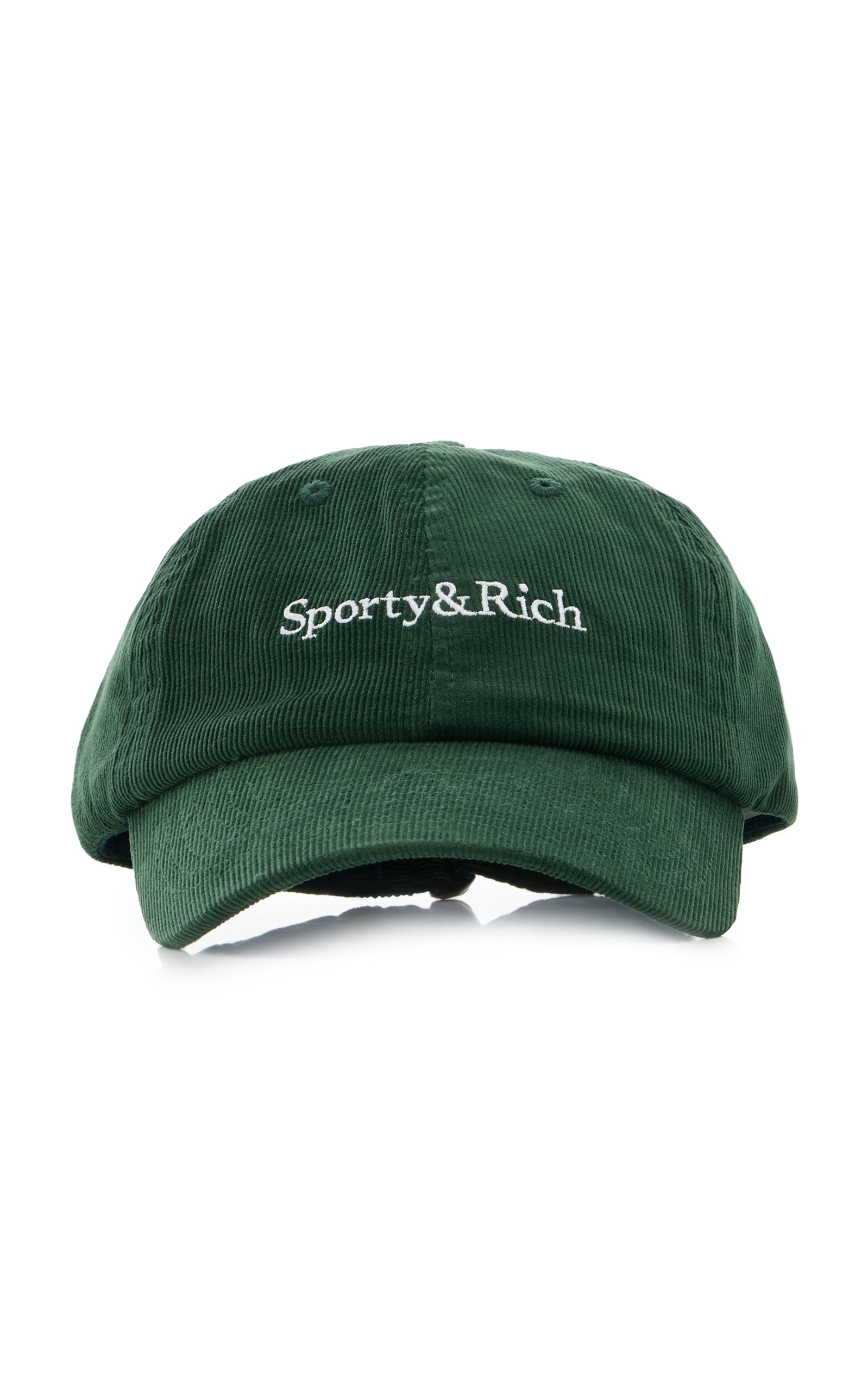 Shop Sporty And Rich Cotton-corduroy Baseball Cap In Green