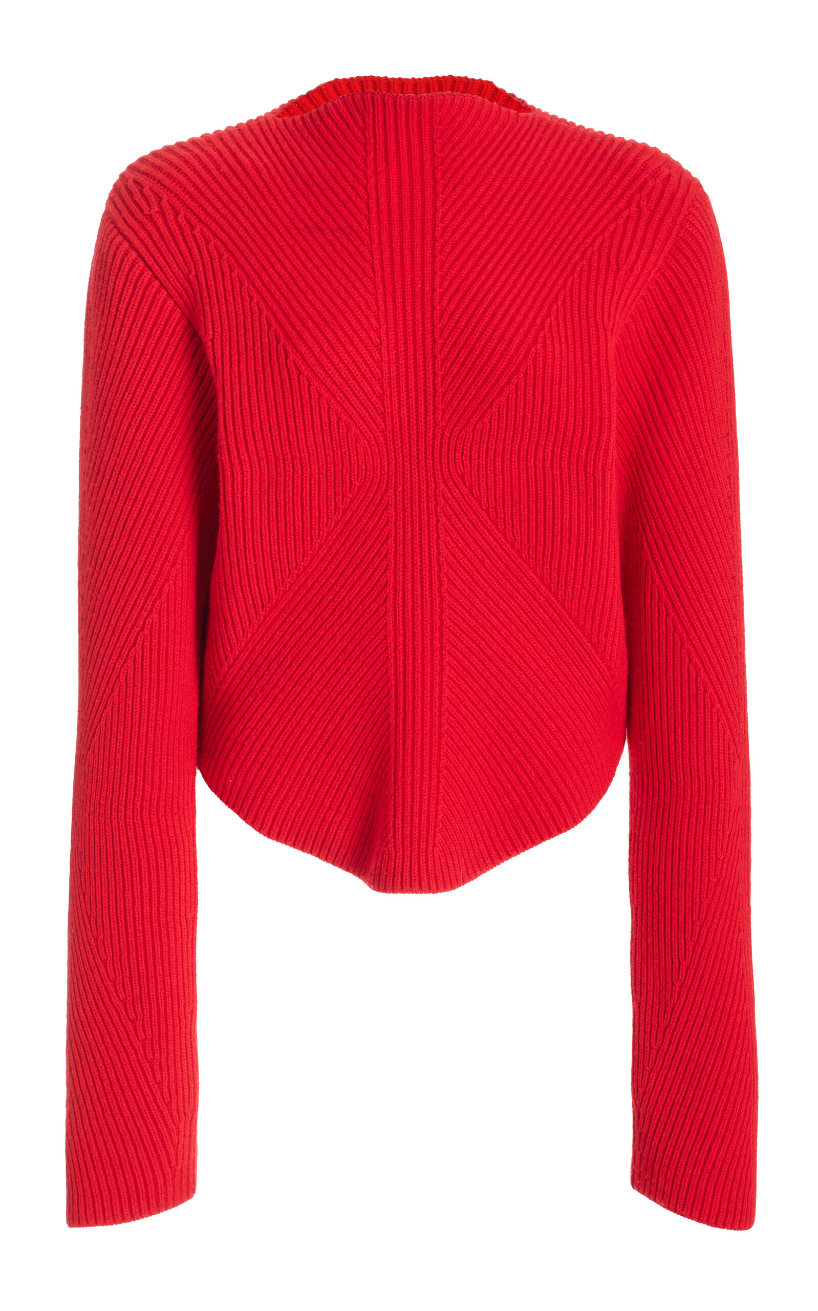 VICTORIA BECKHAM RIBBED-KNIT WOOL-COTTON TOP