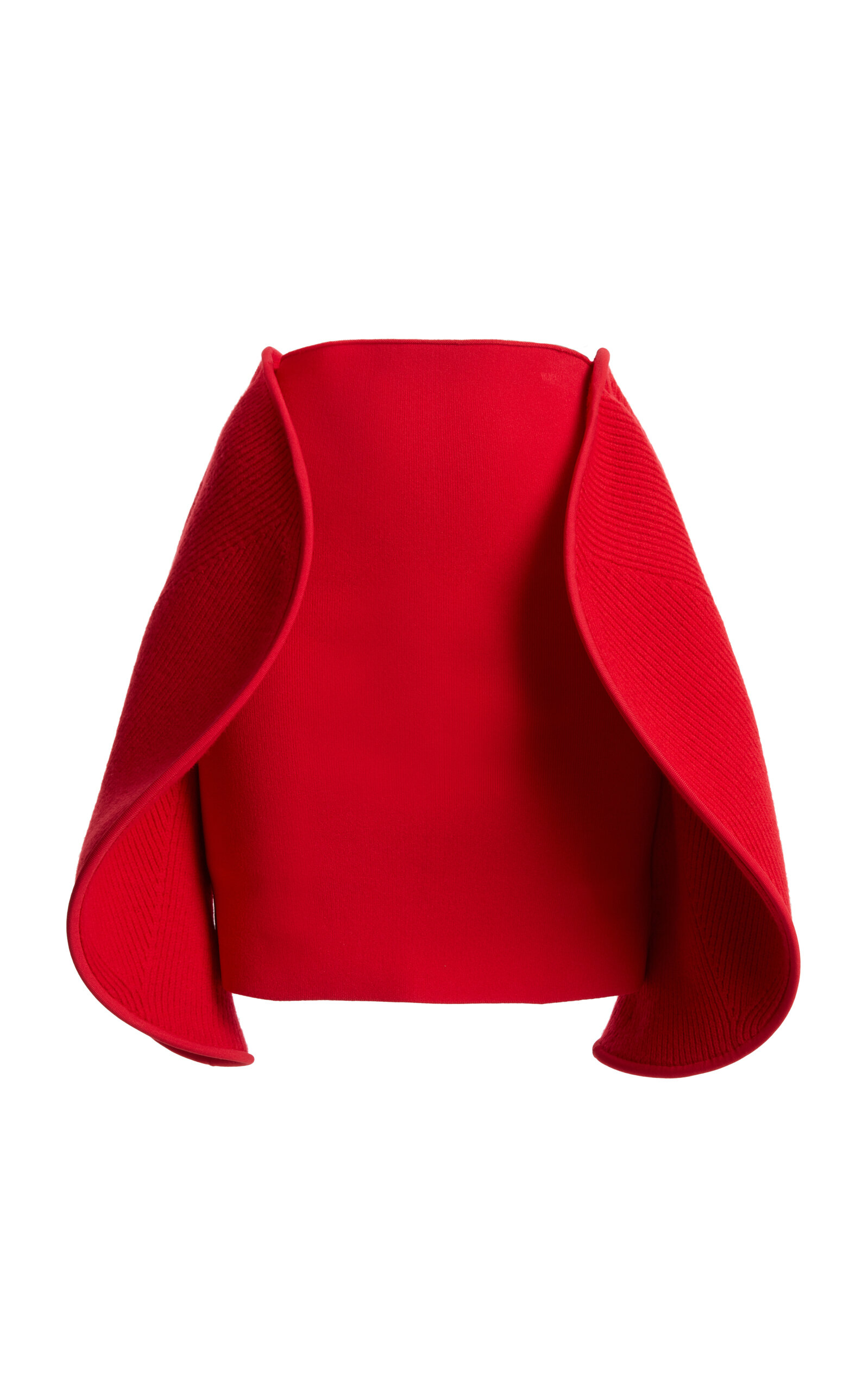 Shop Victoria Beckham Paneled Ribbed-knit Mini Skirt In Red