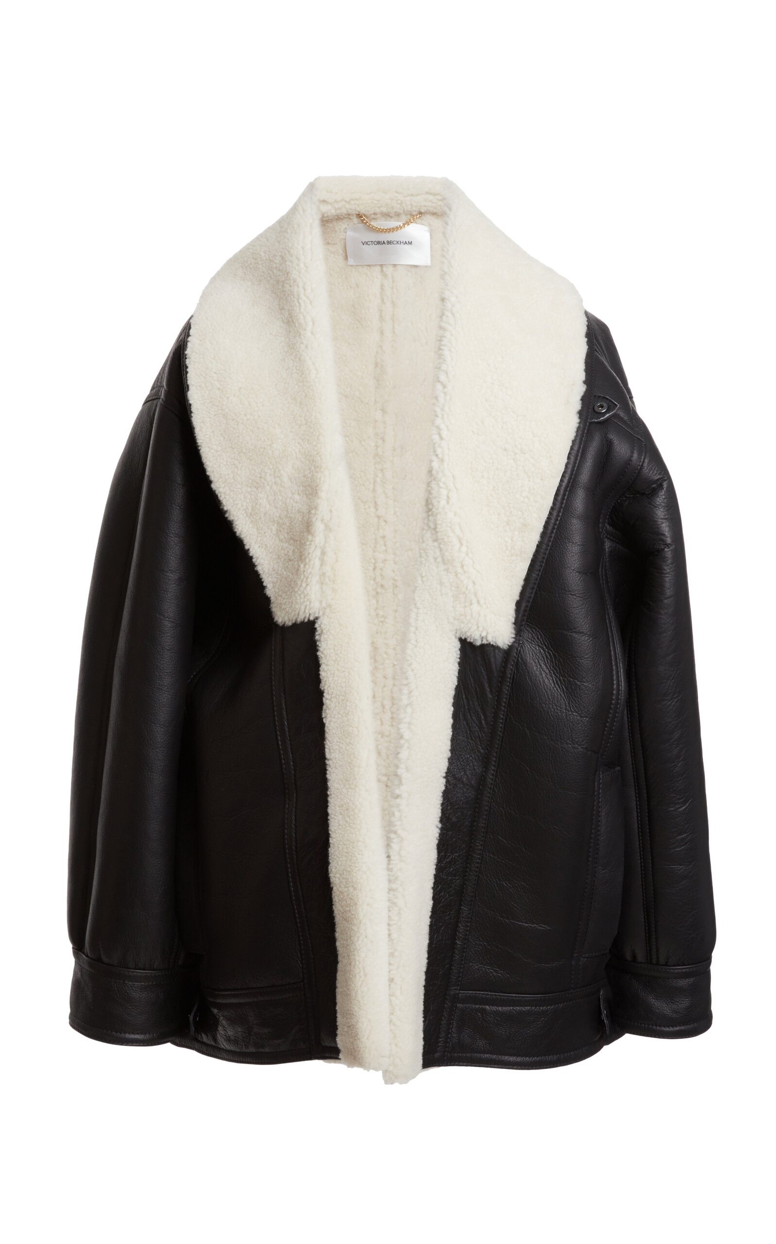 VICTORIA BECKHAM SHEARLING-LINED LEATHER JACKET