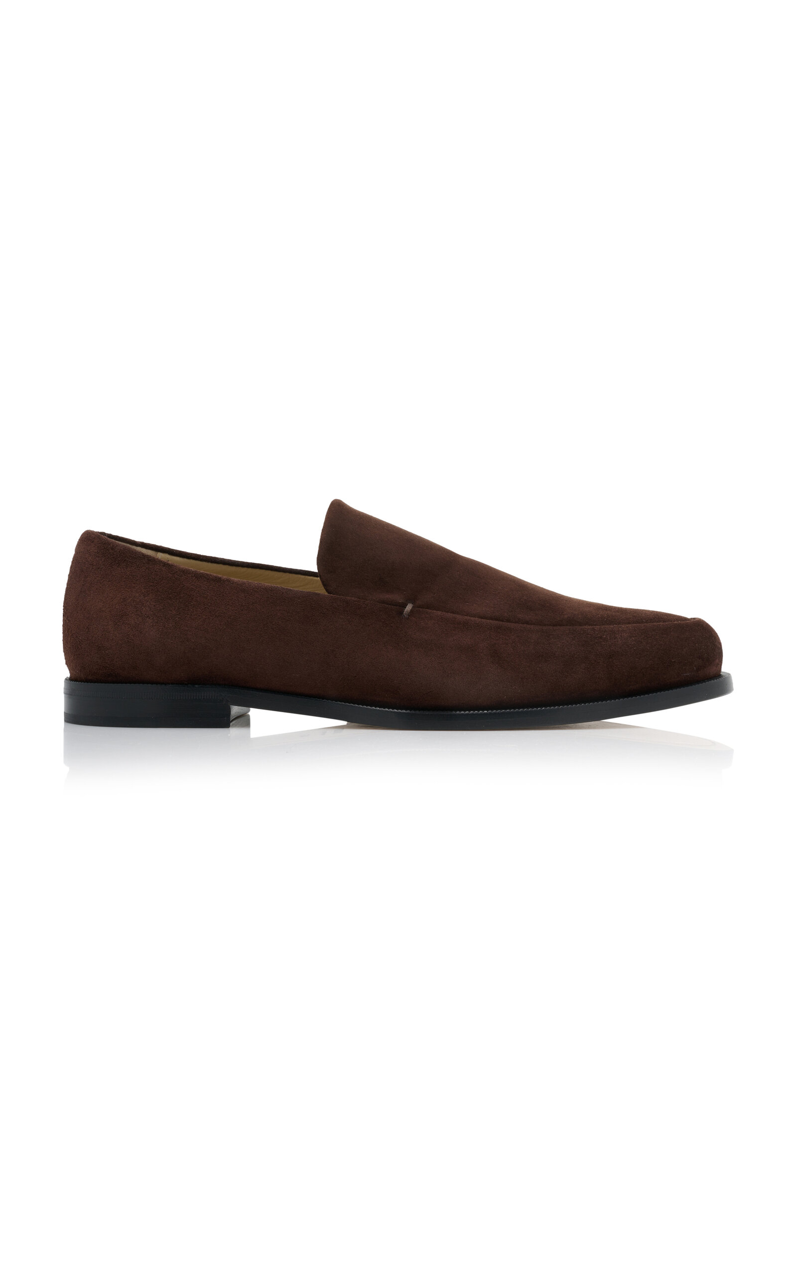 Khaite Minimal Suede Leather Moccasins For Women In Brown