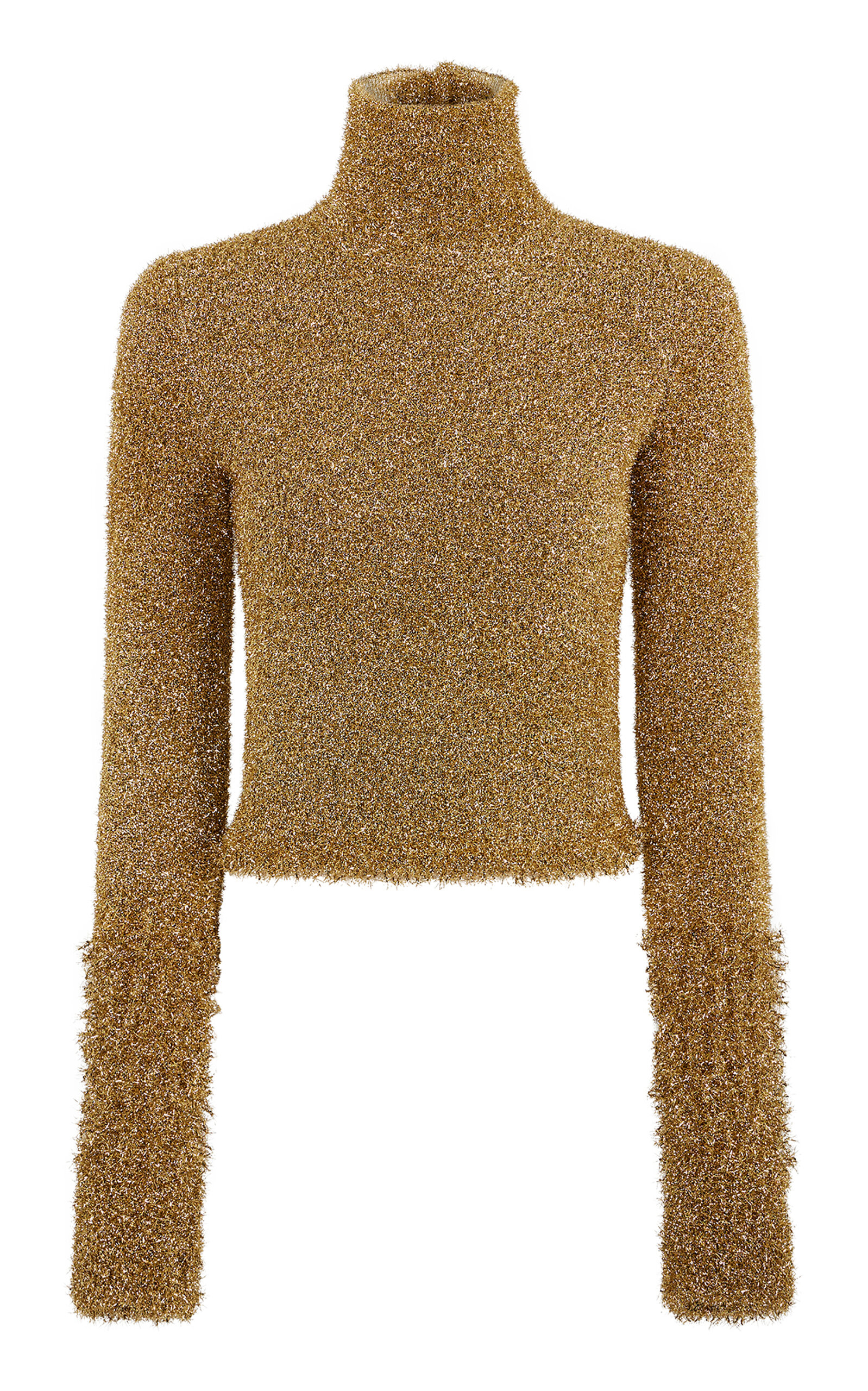 Paco Rabanne Shimmer Knit Top In Gold