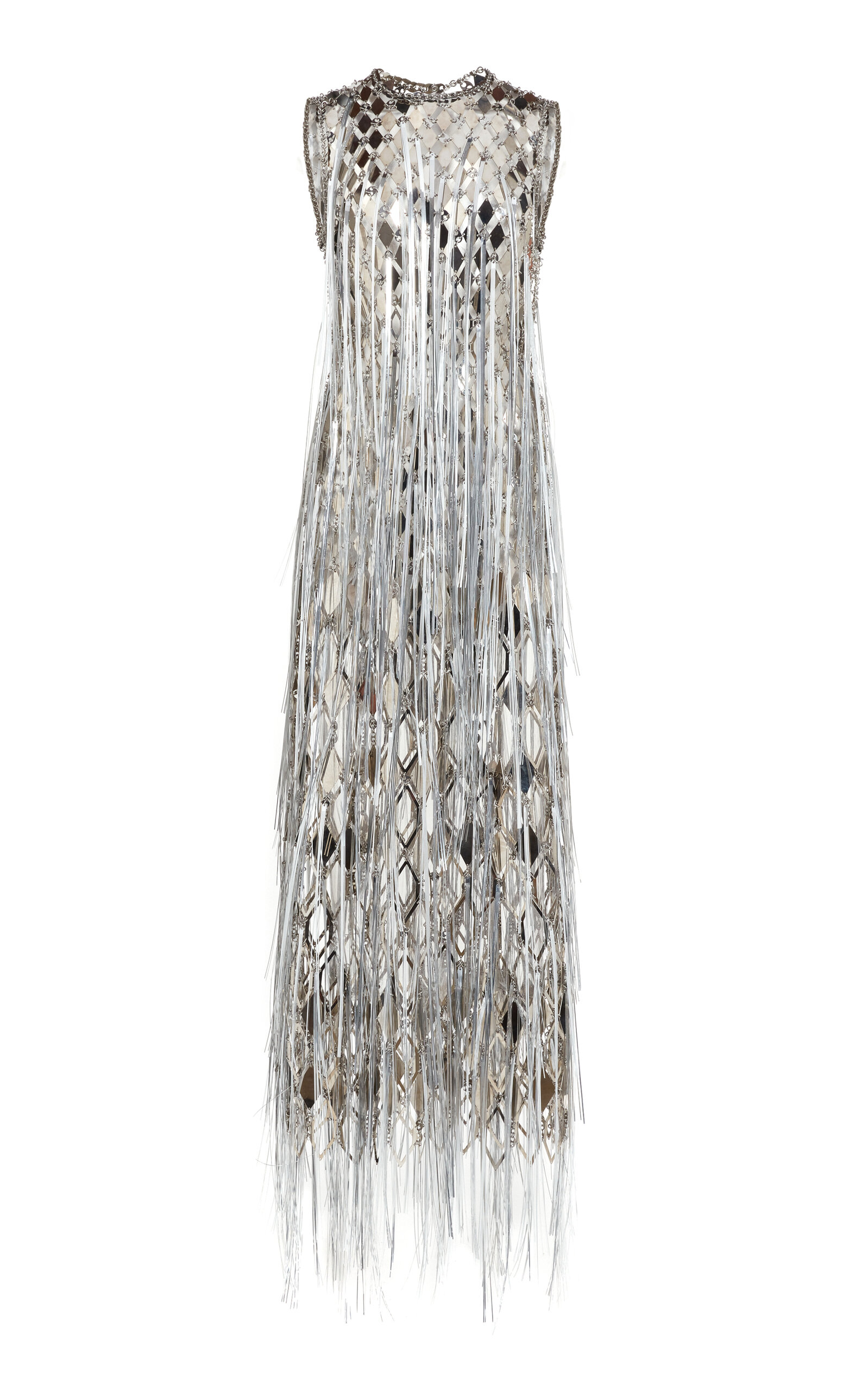Rabanne Fringed Tinsel Cocktail Dress In Silver | ModeSens