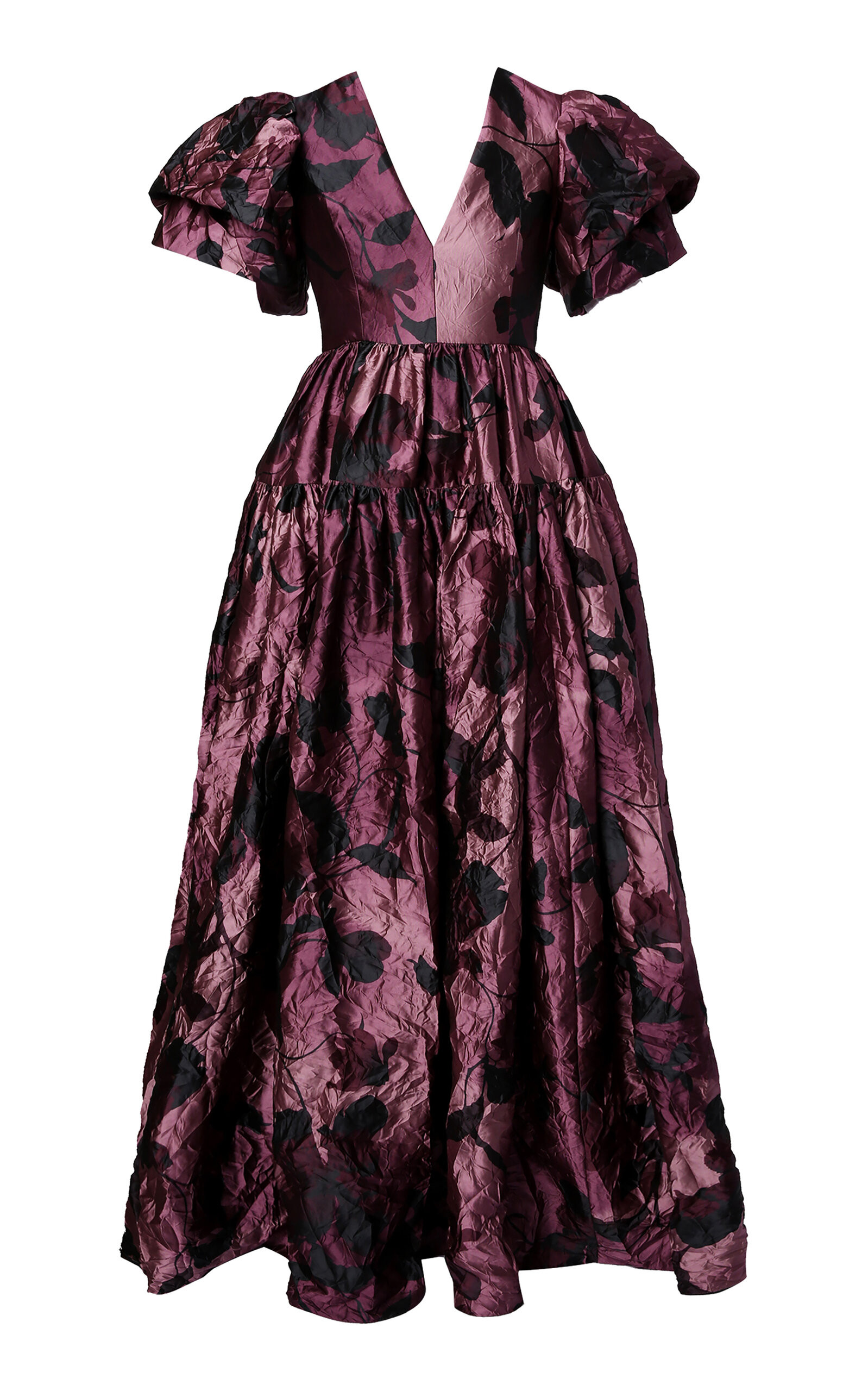Erdem Evelyn Crushed Satin Gown In Pink