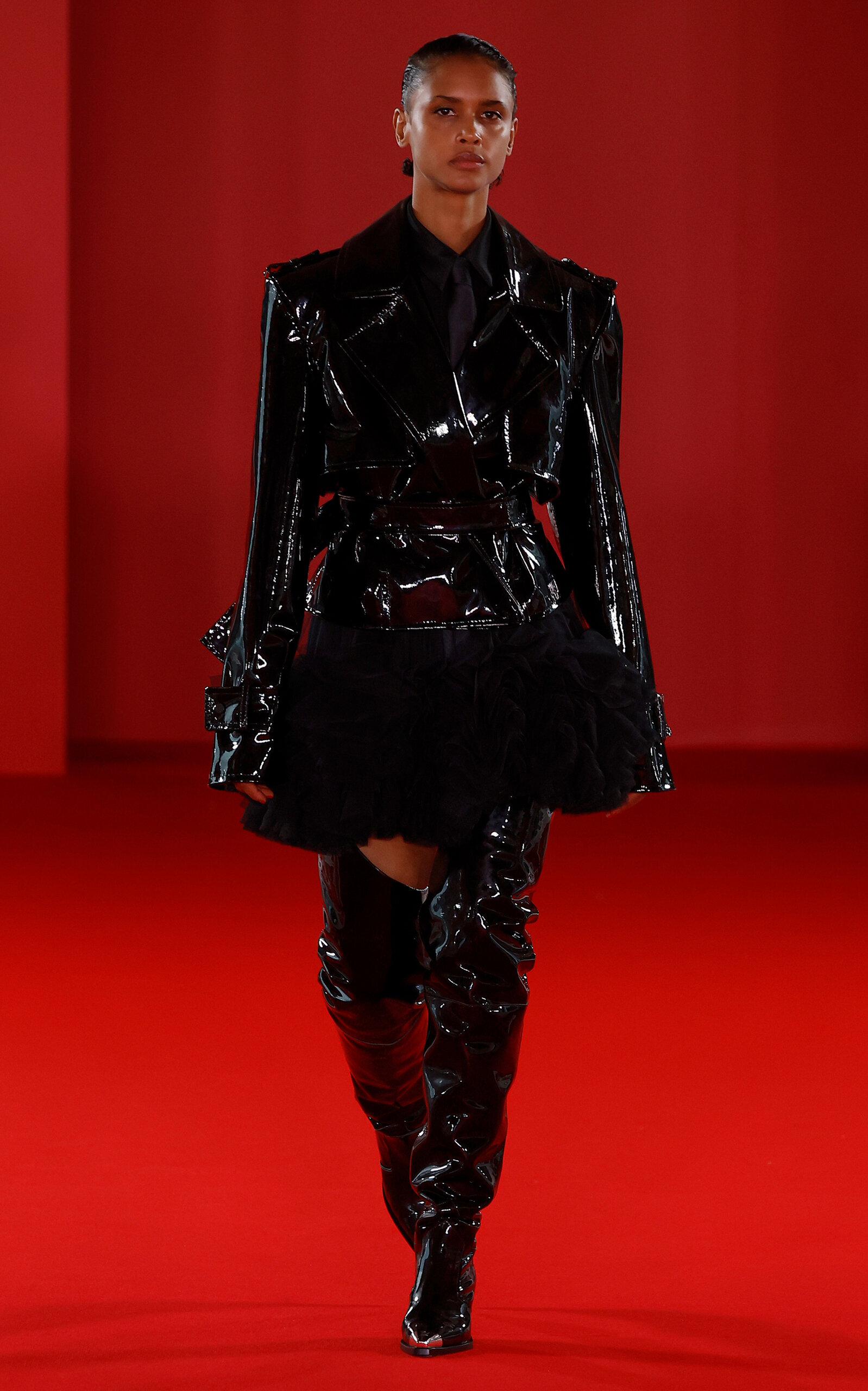 Patent sales leather vest