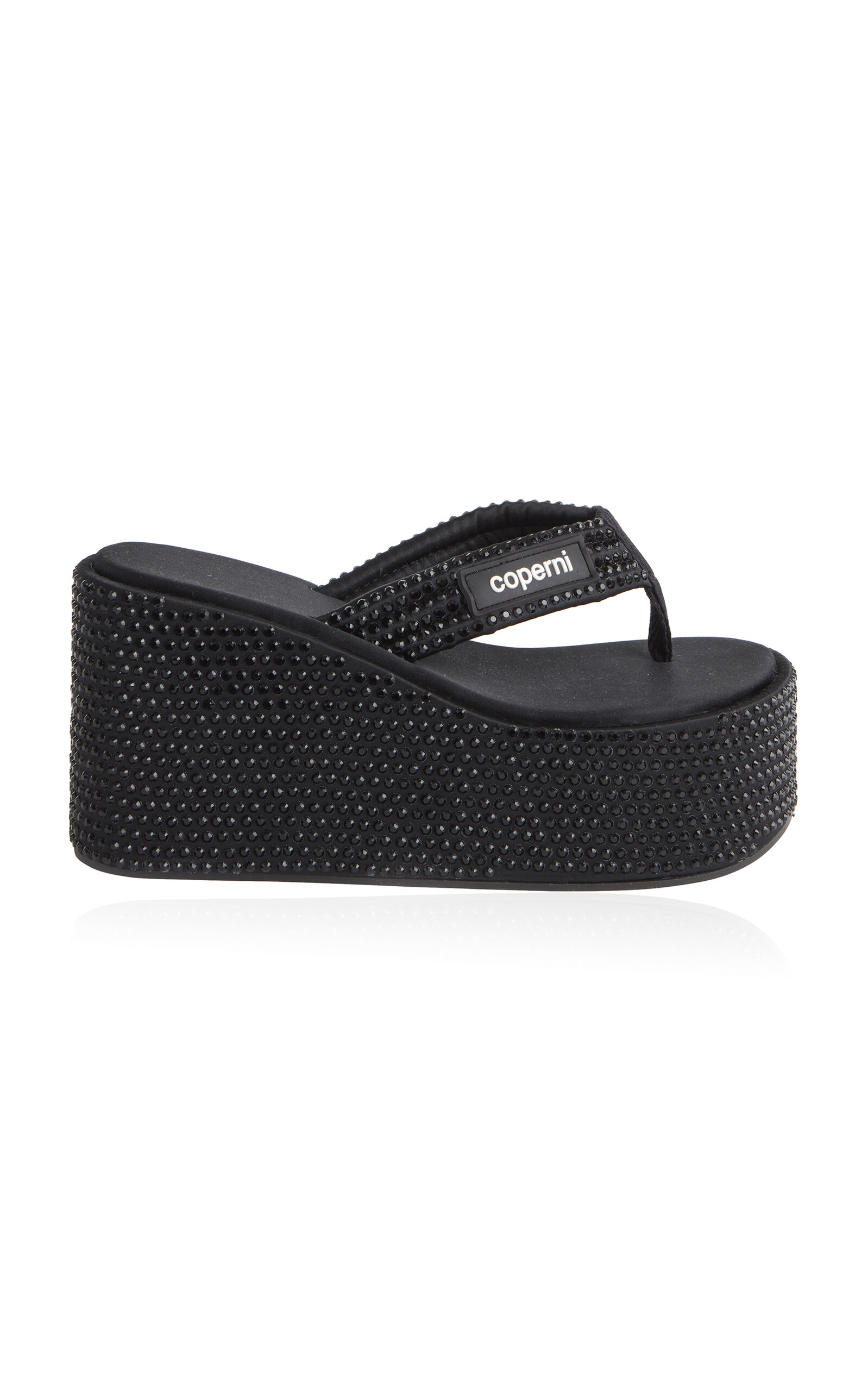Coperni Platform Sole Open Toe Flat Slides In Black
