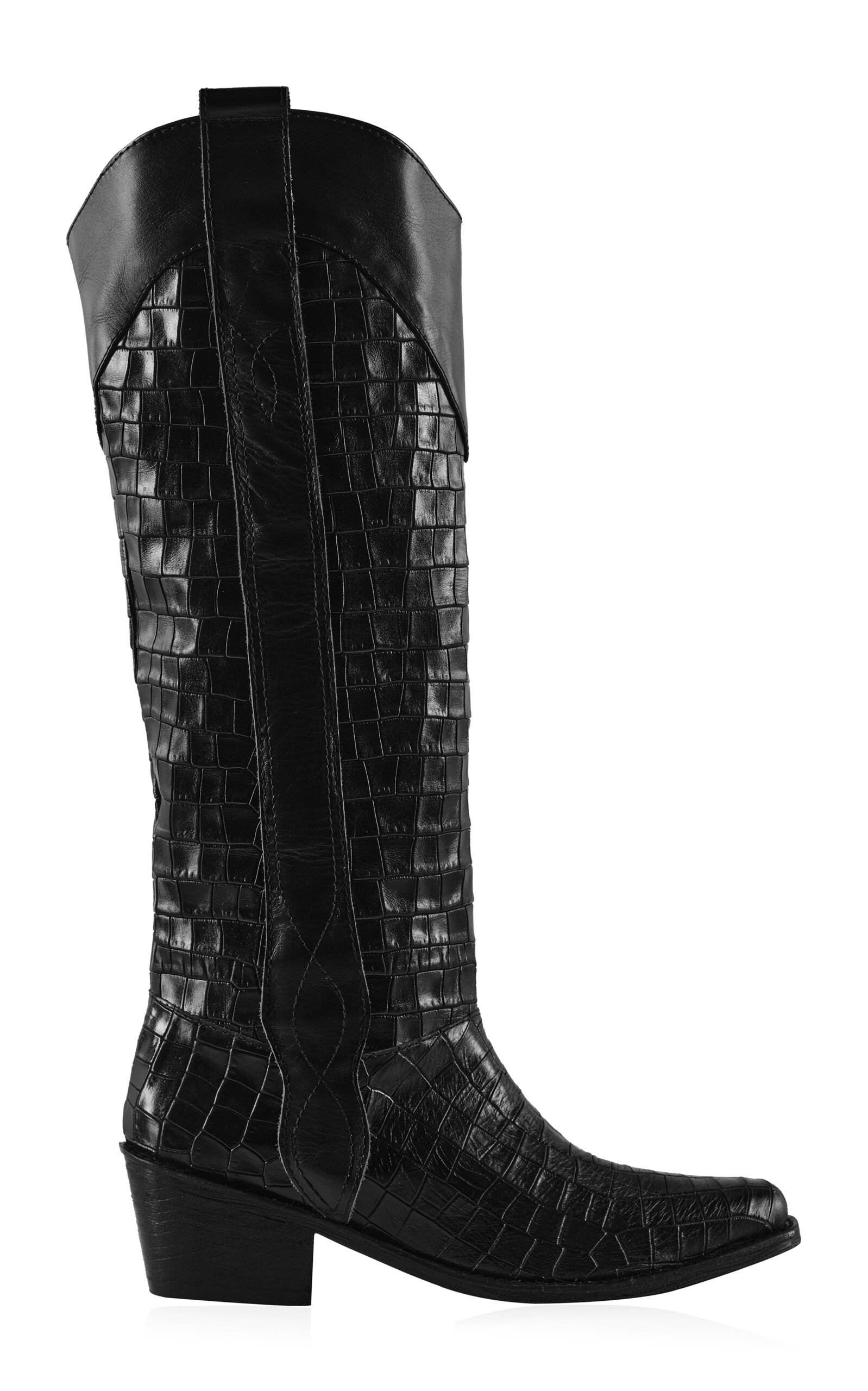 Johanna Ortiz - Country Boho Embossed Leather Boots - Black - IT 37 - Moda Operandi