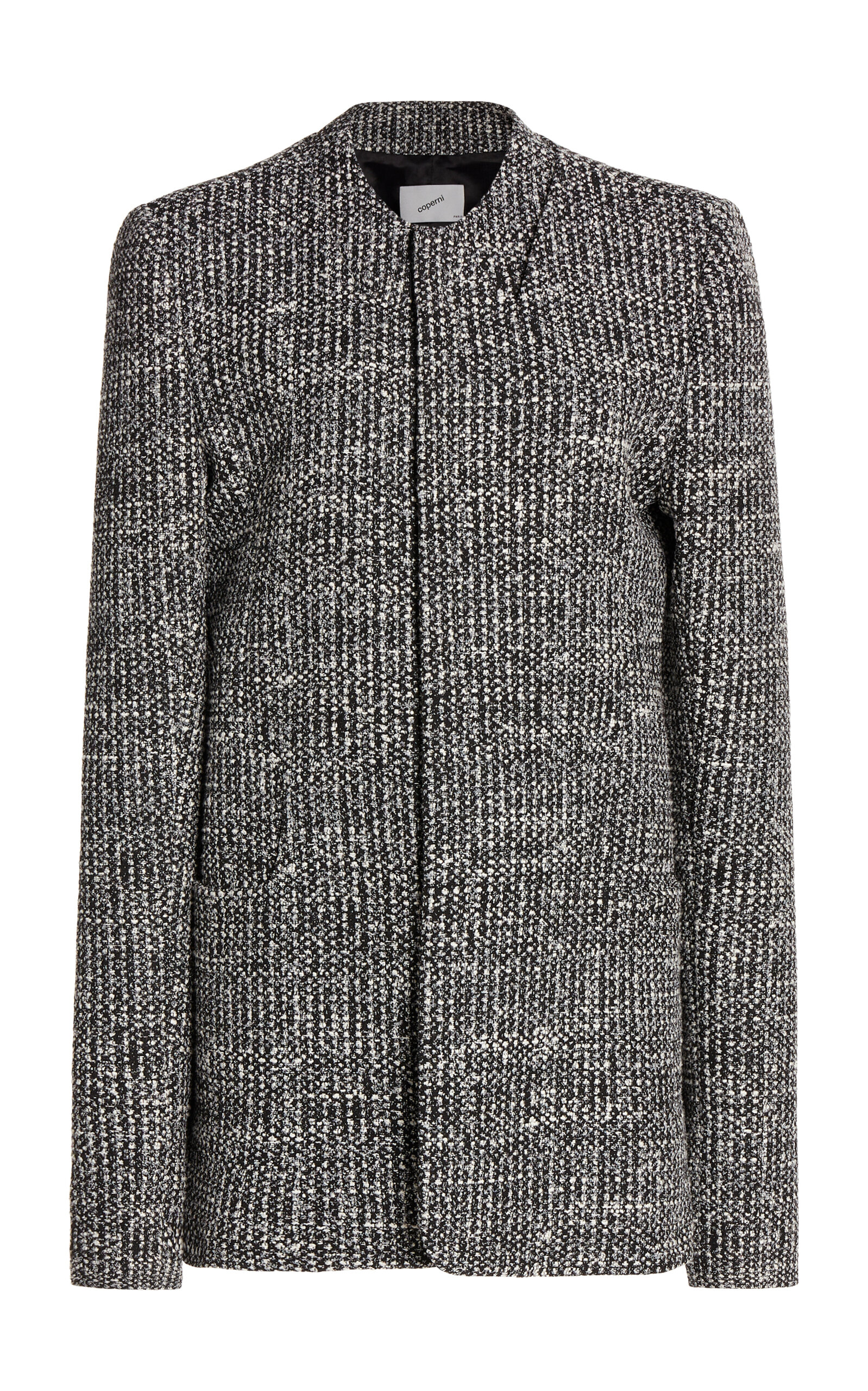 Coperni Trompe Loeil Tweed Jacket In Black