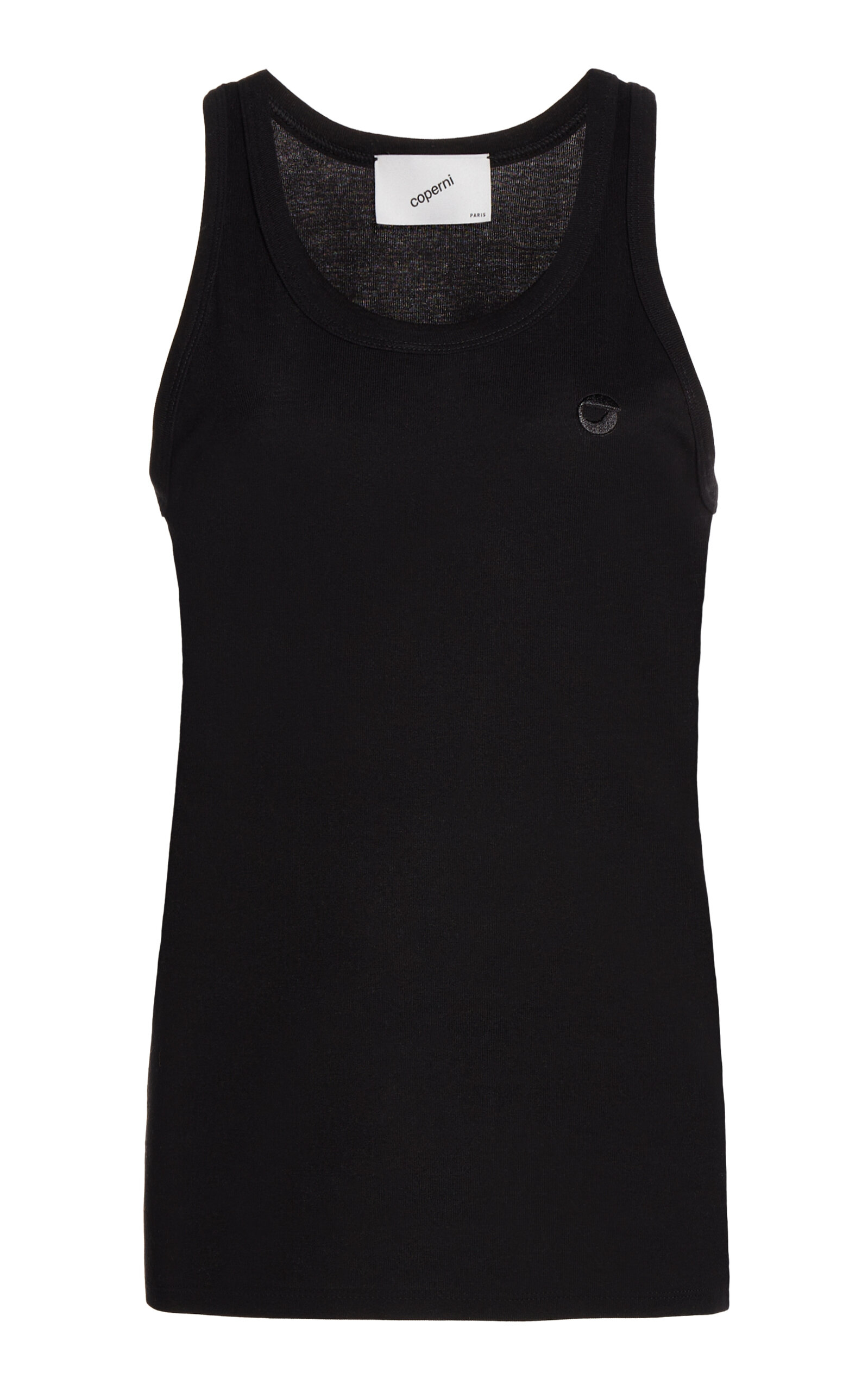 Coperni Logo Tank Top Fitted Scoop Neck In Black