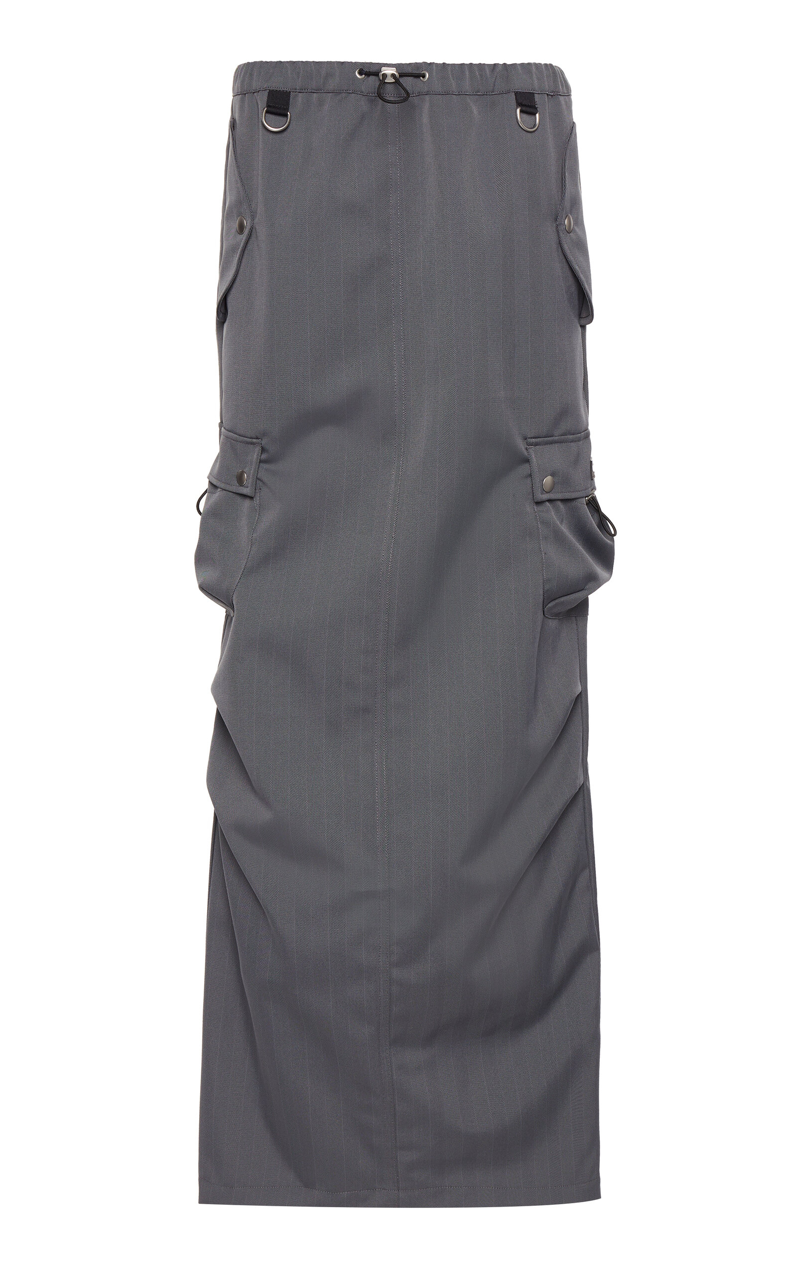 Coperni Houndstooth Cargo Maxi Skirt In Grey