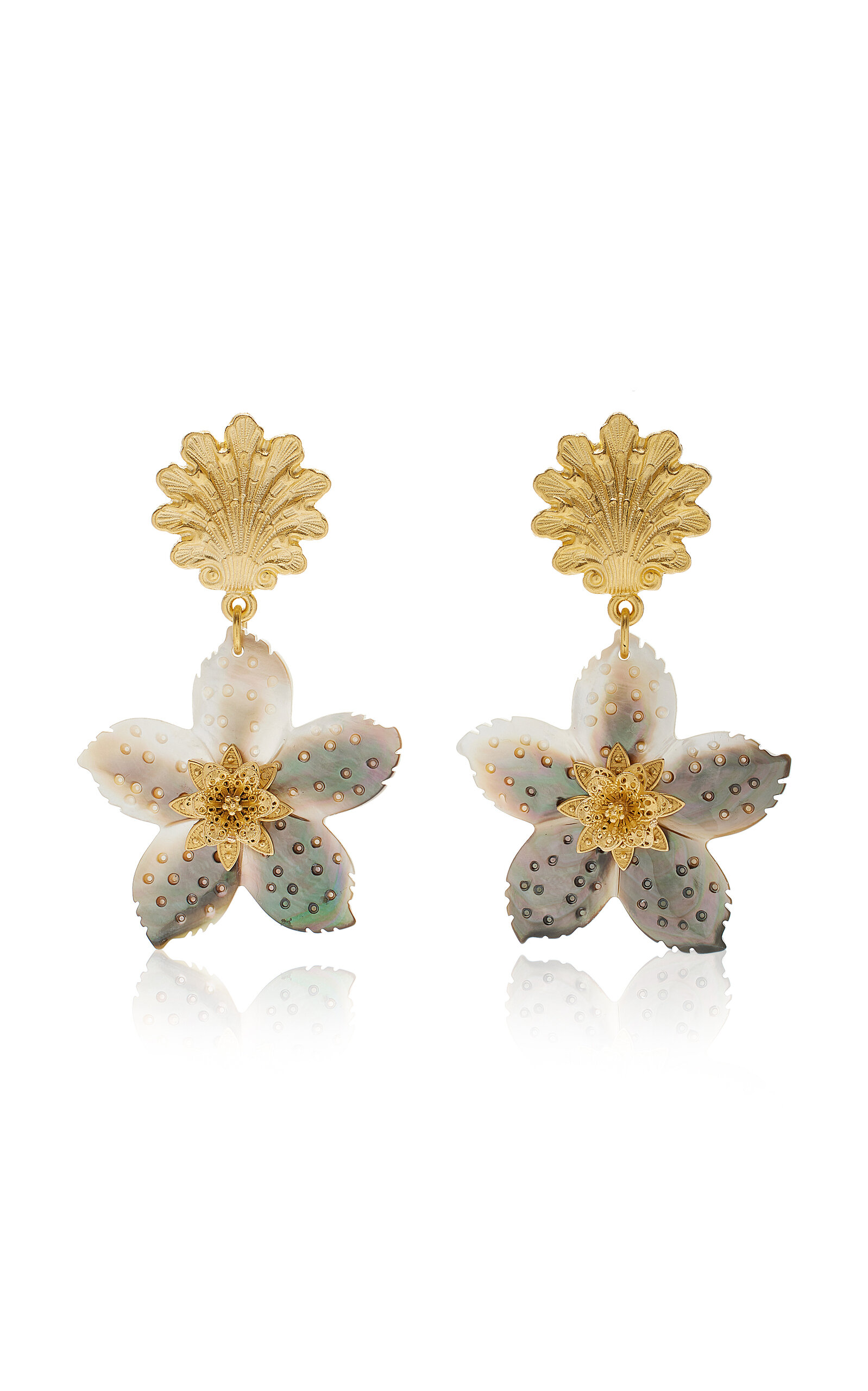 Brinker & Eliza Women's Portia 24K Gold-Plated Shell Earrings