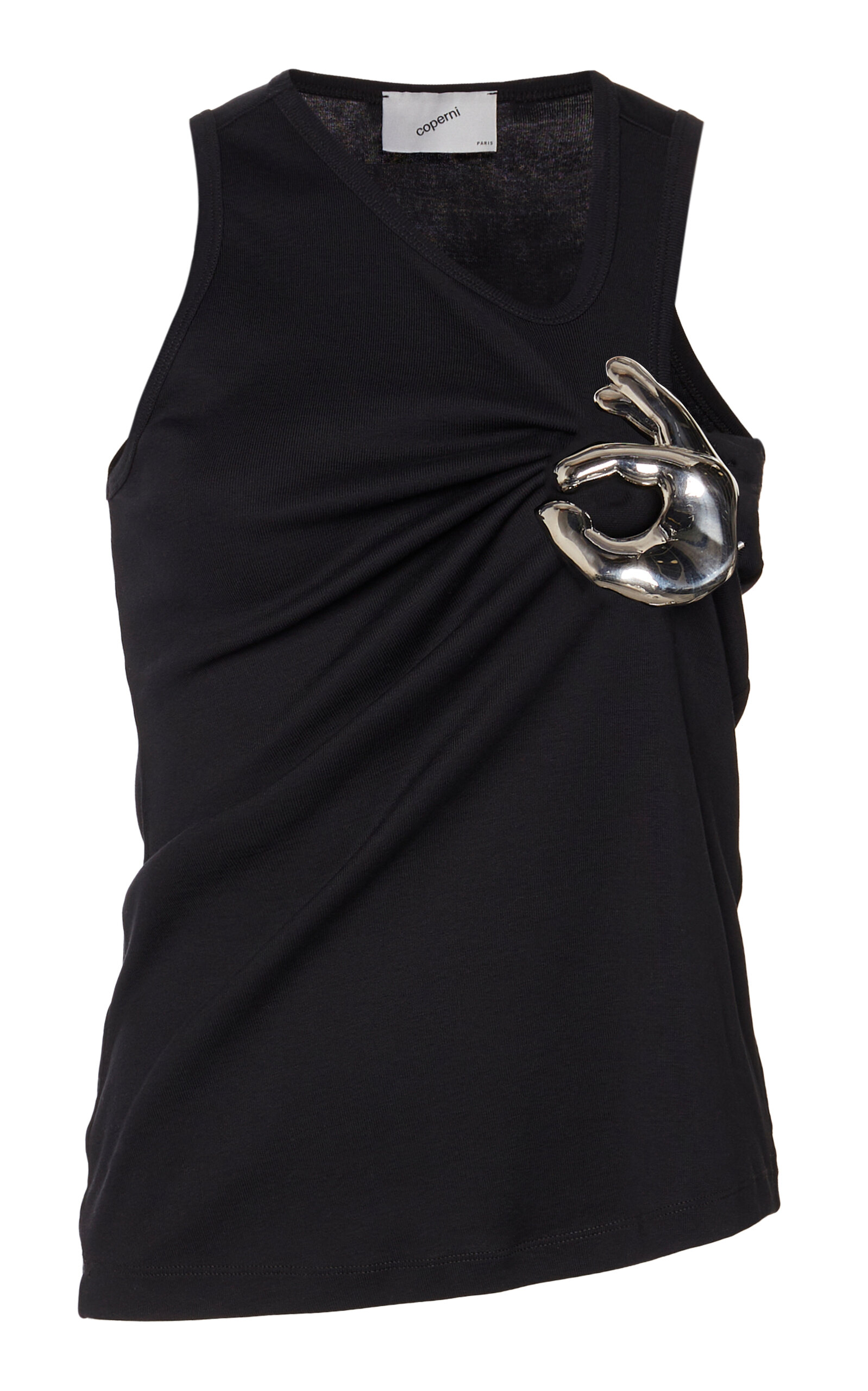 Coperni Emoji Cotton Tank Top In Black