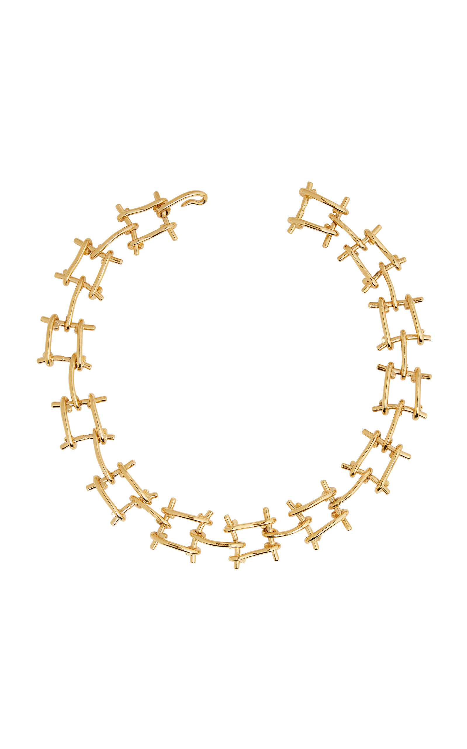 Paco Rabanne Wire Brass Chain Necklace In Gold