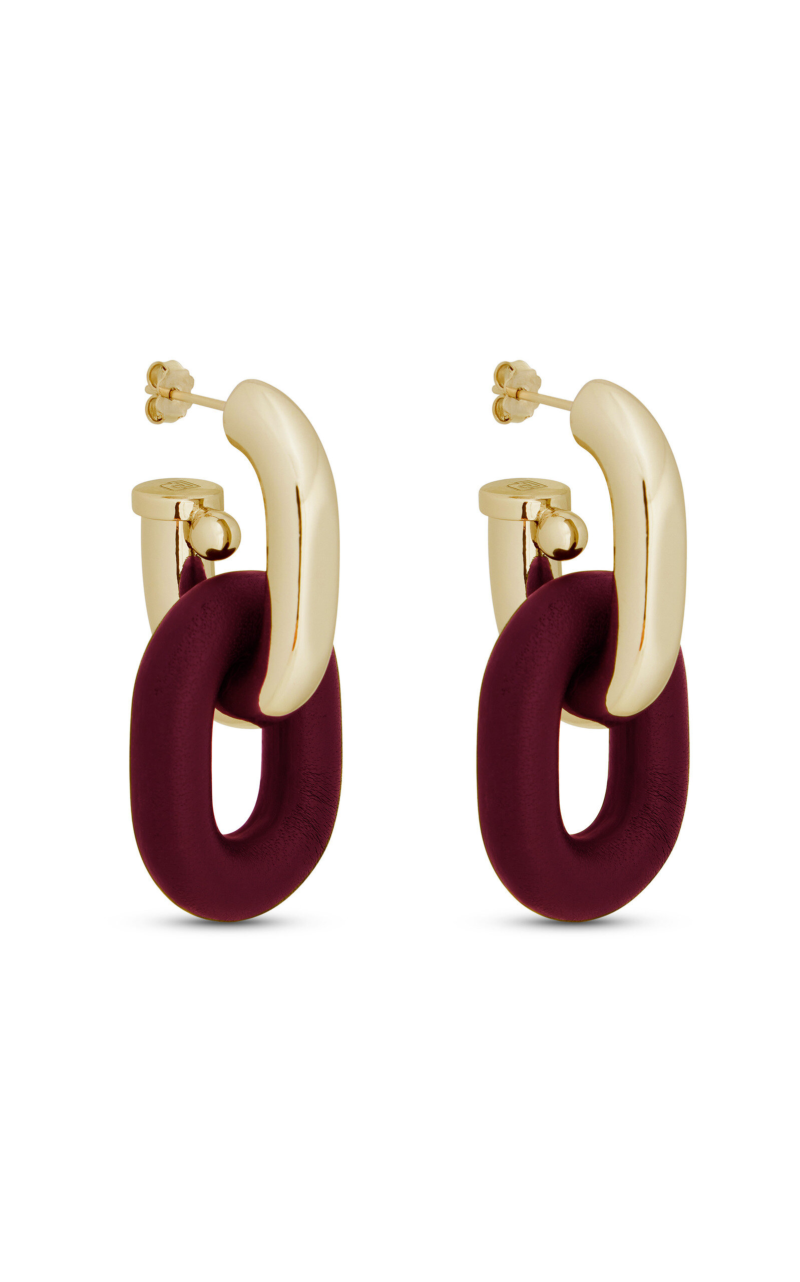 Paco Rabanne Xl Double Link Earrings In Red