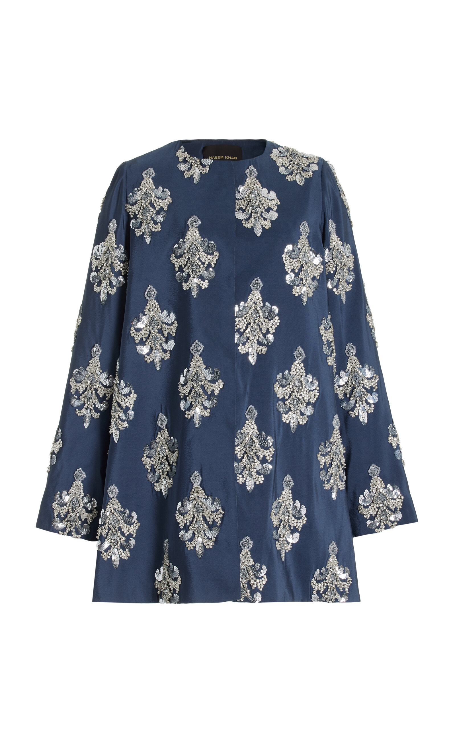 Naeem Khan Sequin Embroidered Cape In Blue
