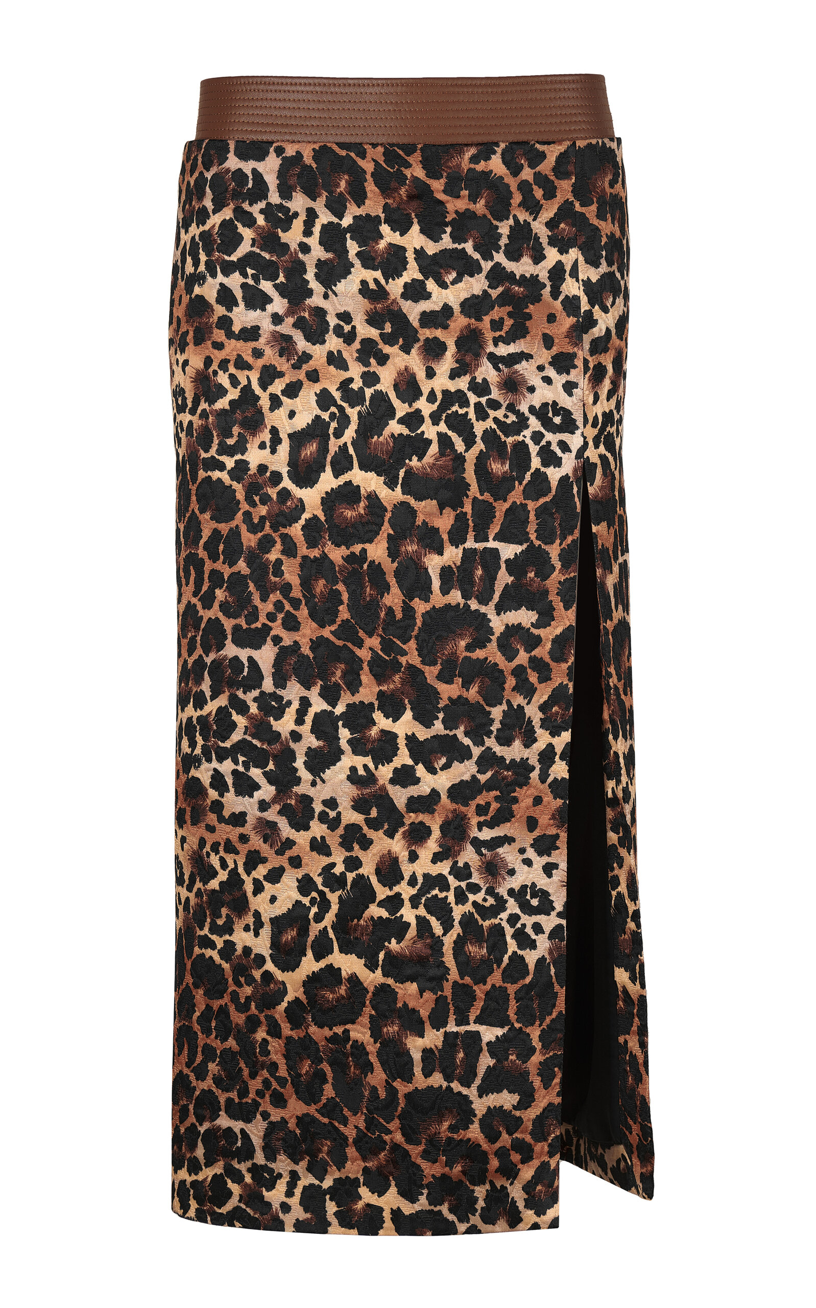 Johanna Ortiz Deep In The Forest Leopard Wool-silk Midi Skirt In Animal