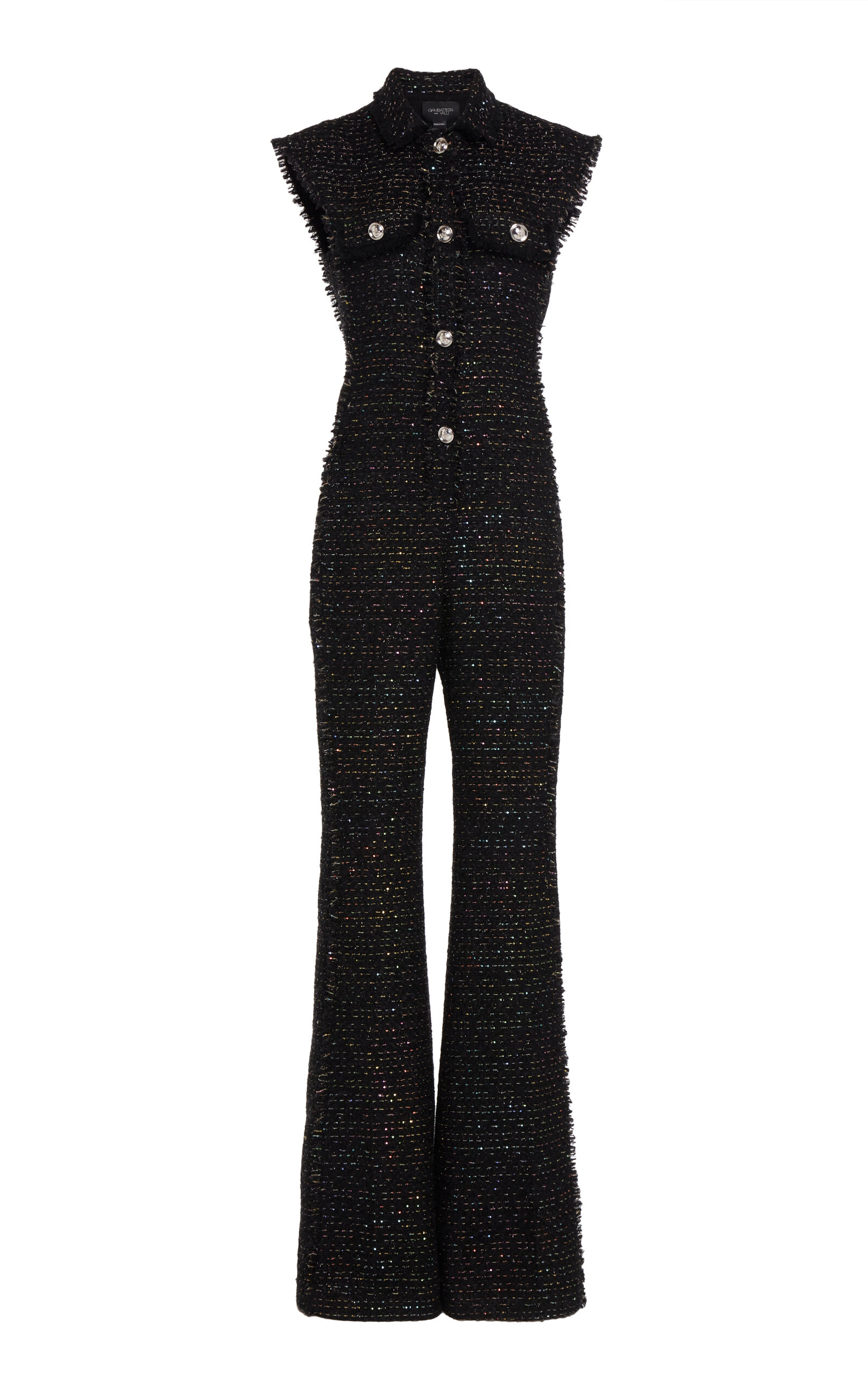 Giambattista Valli Wide-leg Tweed Jumpsuit In Black