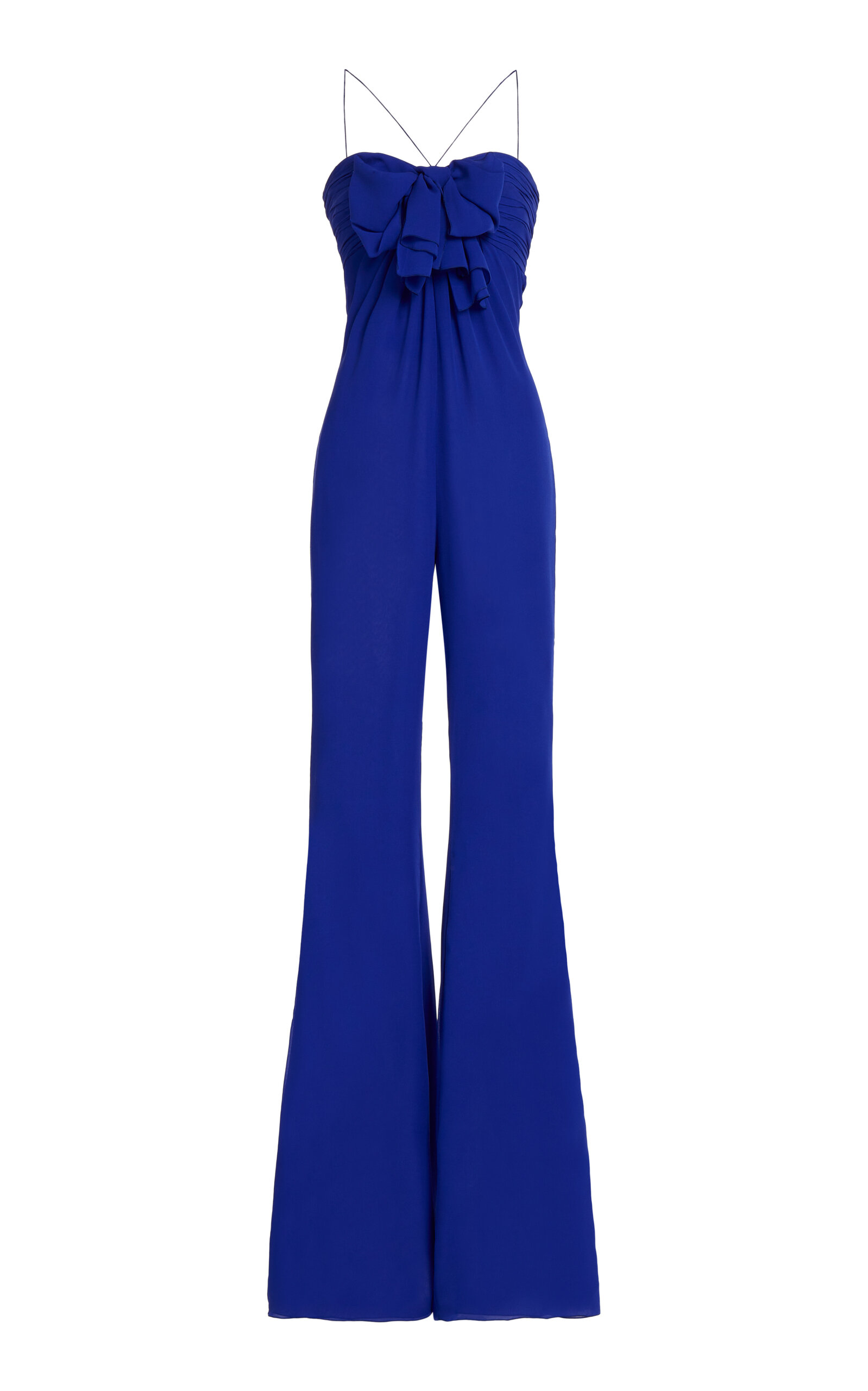 Giambattista Valli Ruffled Bow-detailed Jumpsuit In Blue