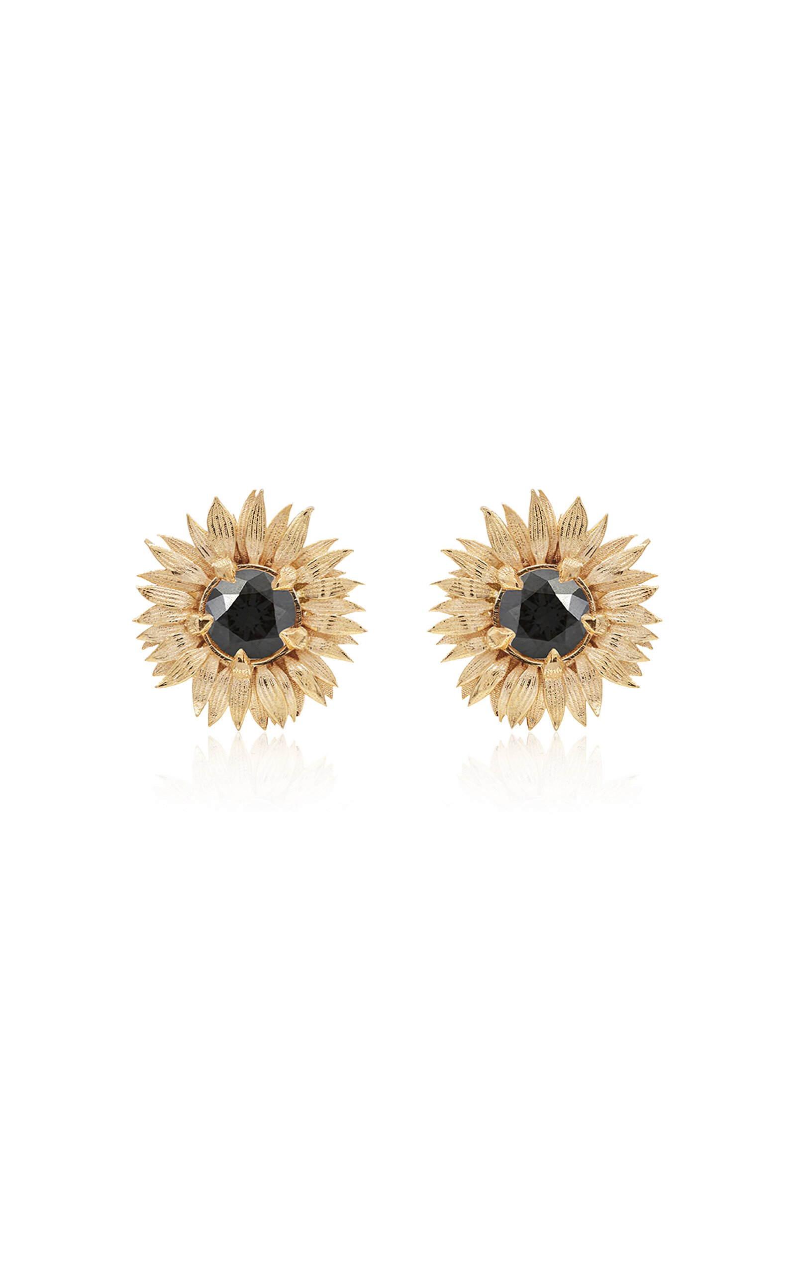 Bernard James Women's Flora Maxi 14K Yellow Gold Black Diamond Earrings
