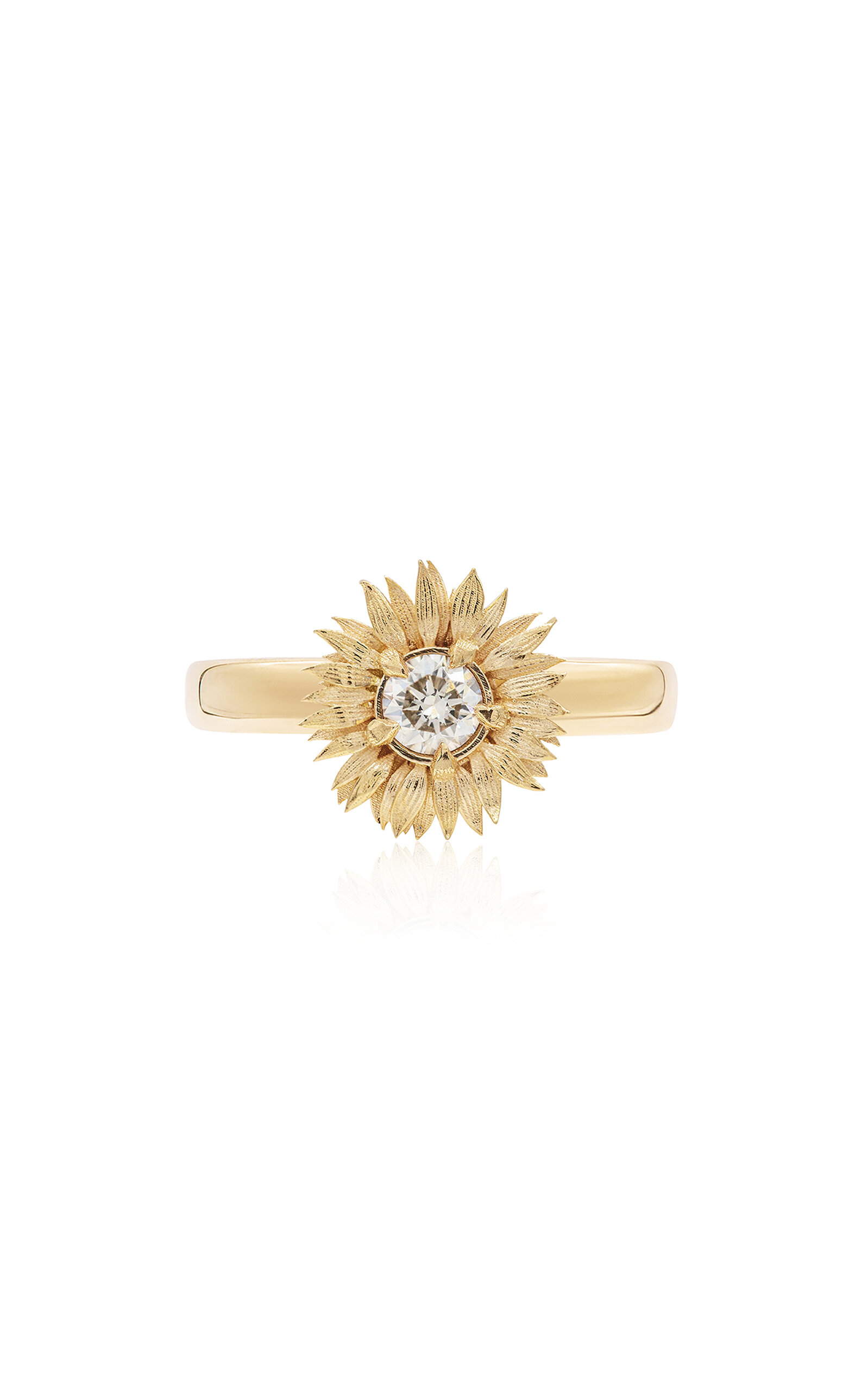 Bernard James Maxi Flora 14k Yellow Gold Diamond Ring