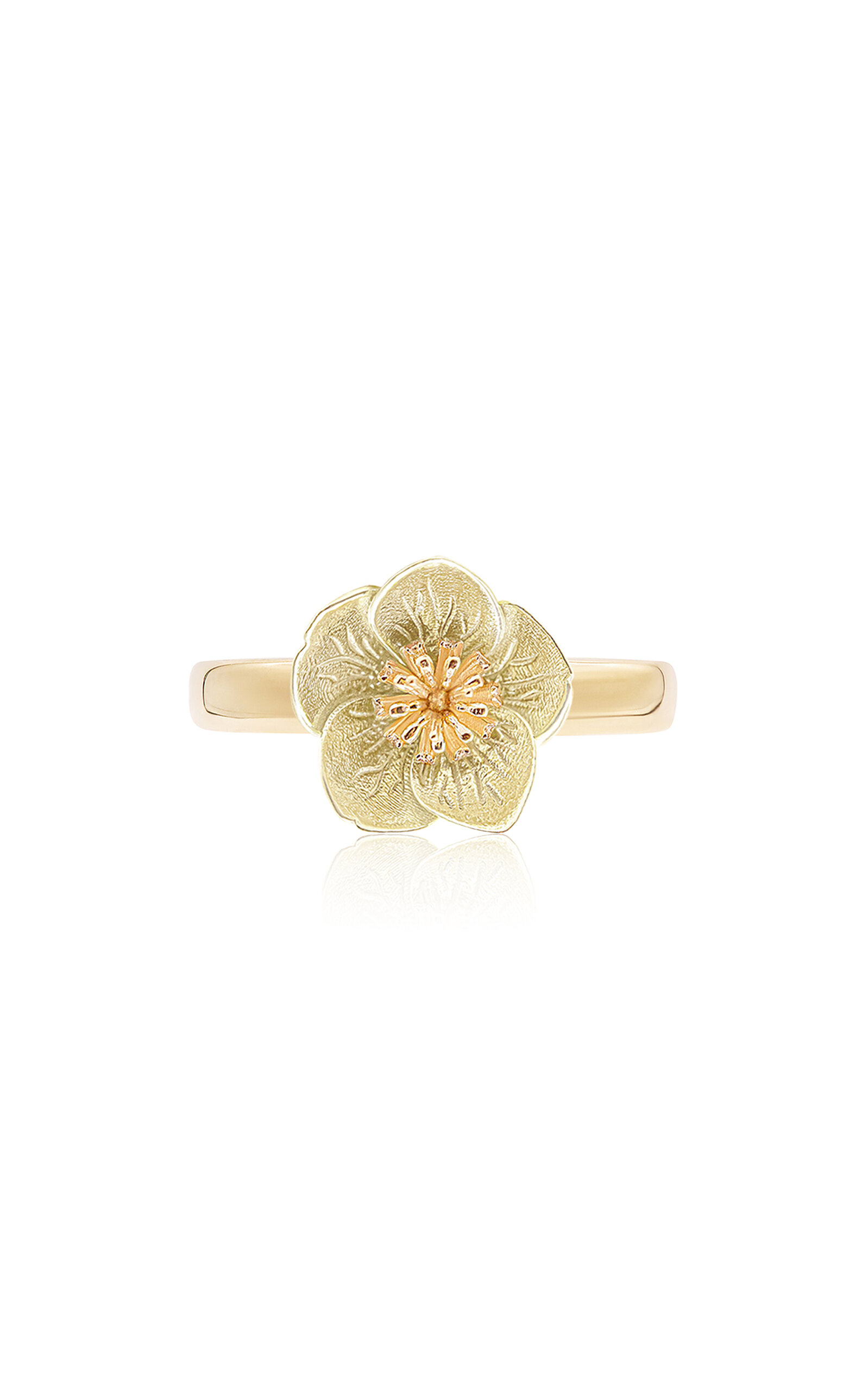 Bernard James Maxi Flora 14k Yellow And Green Gold Ring