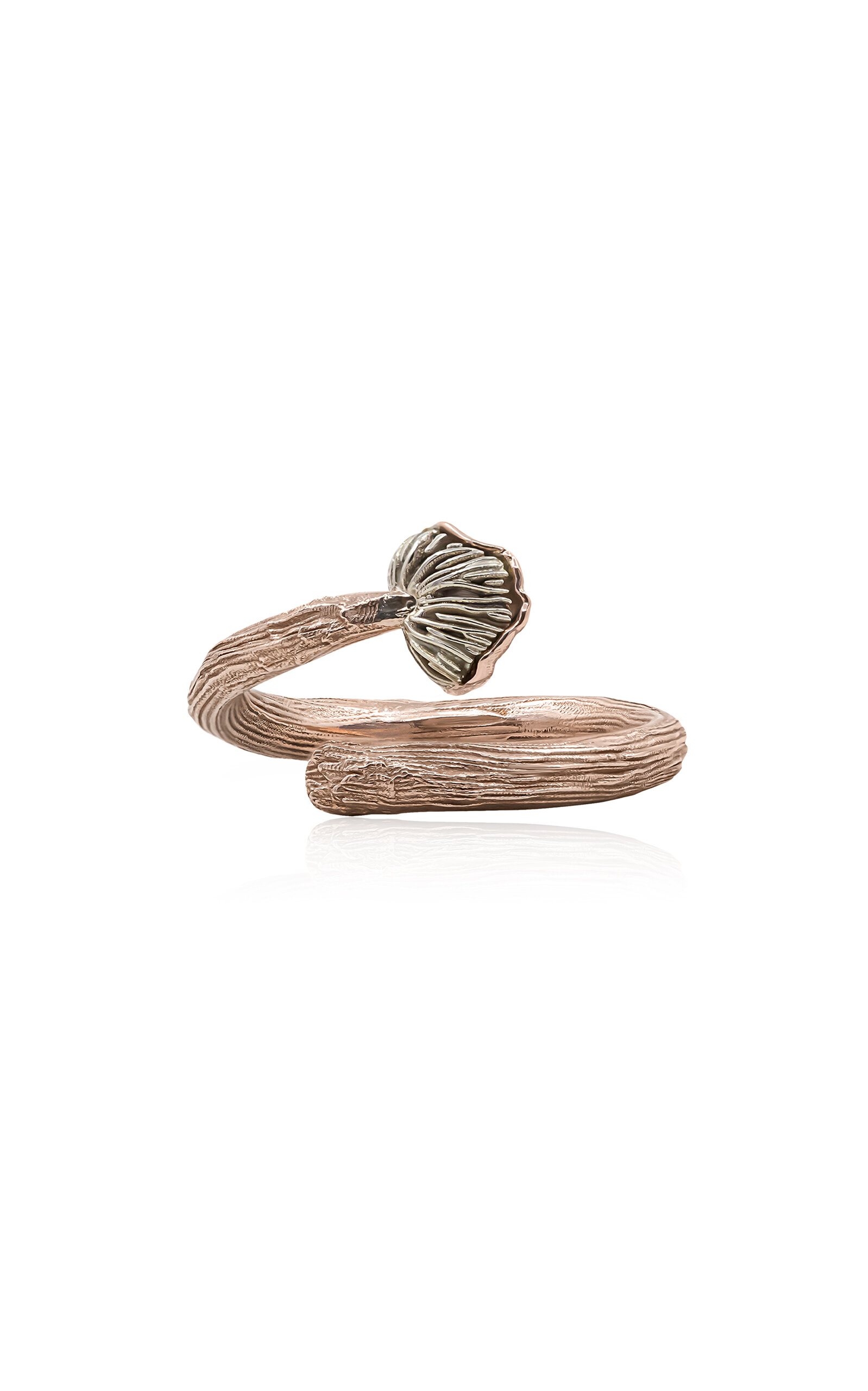 Bernard James Women's Fungi Laccaria 14K White and Rose Gold Ring