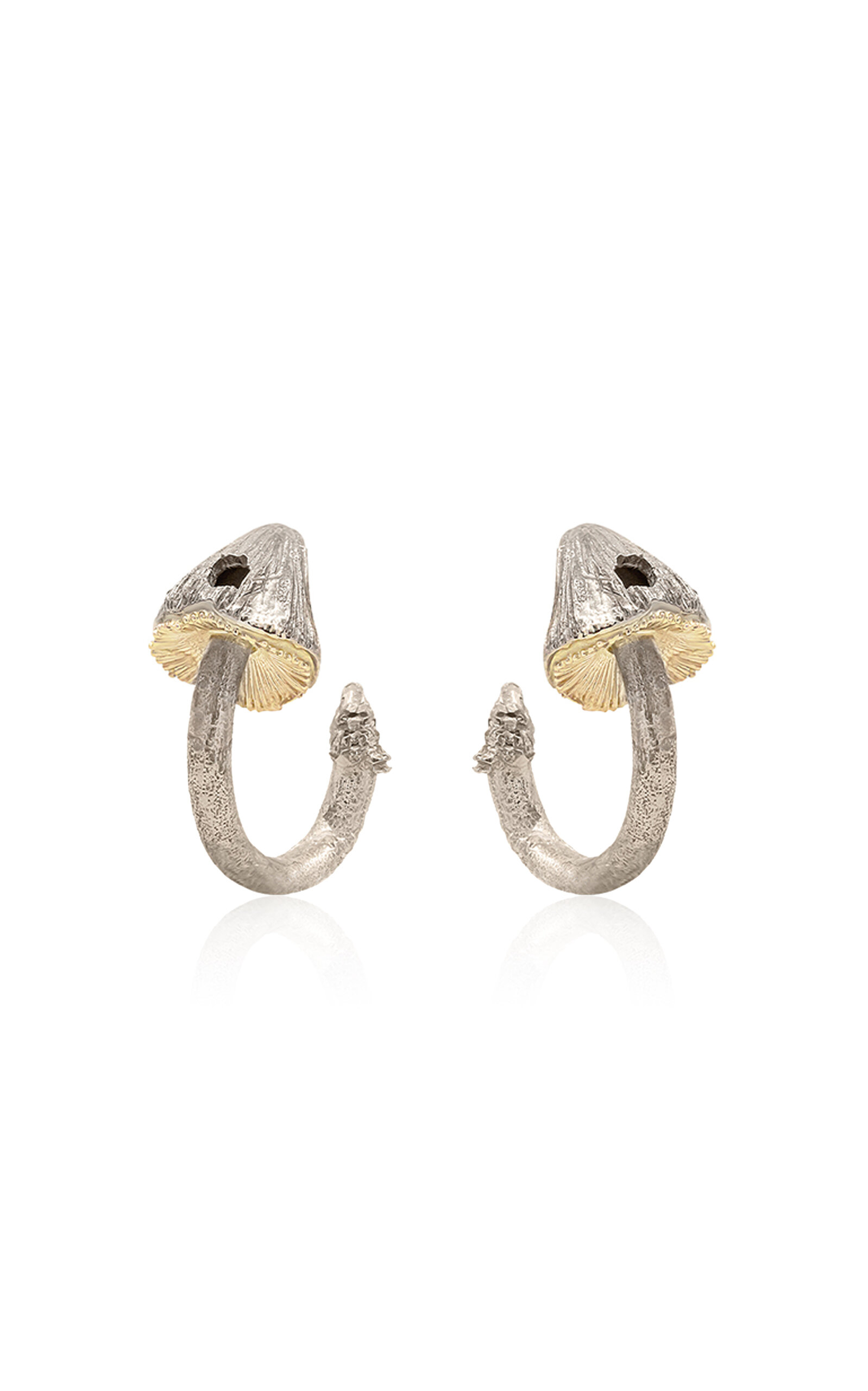 Bernard James Fungi Copri 14k Yellow And White Gold Earrings