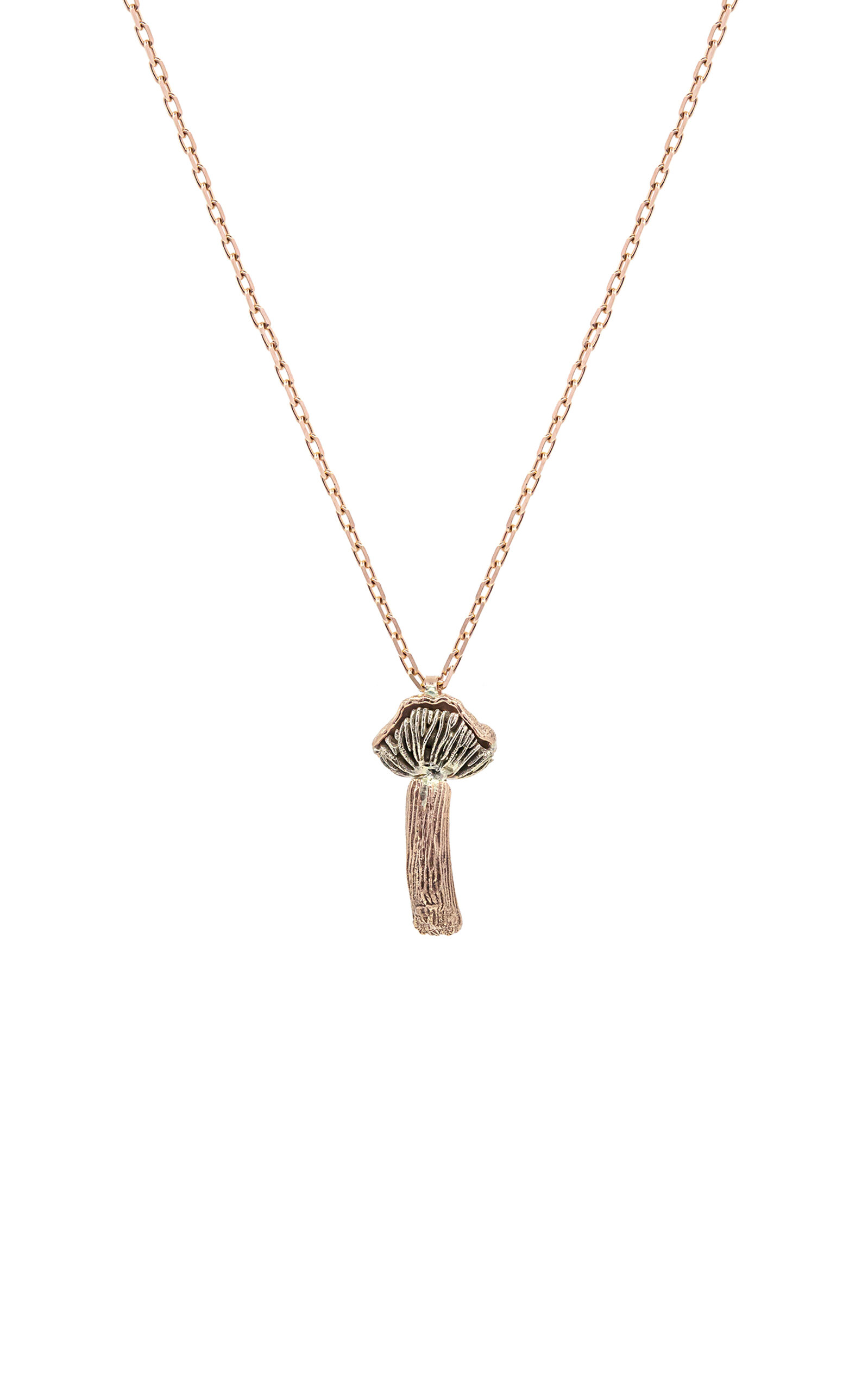 Bernard James Women's Fungi Laccaria 14K Rose and White Gold Necklace