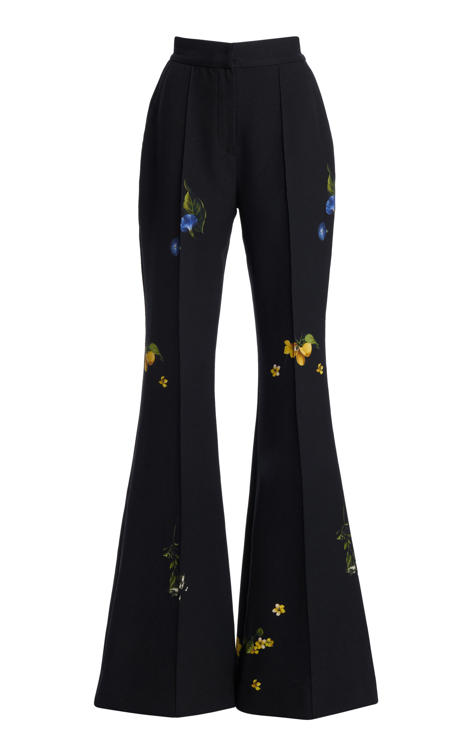 Elie Saab Women's Printed Crepe Straight-leg Pants In Black