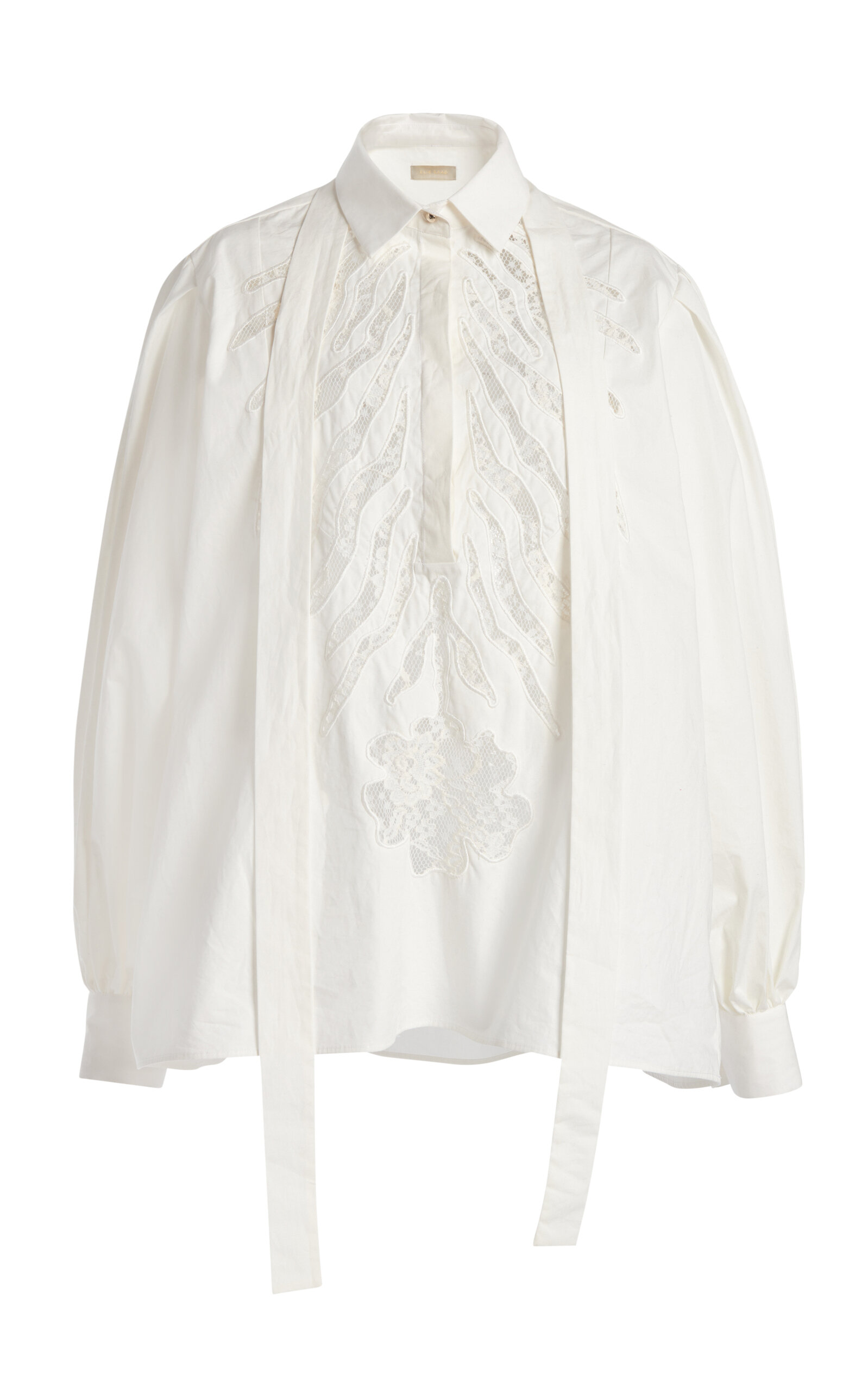 Elie Saab taffeta flared-cuff shirt - White
