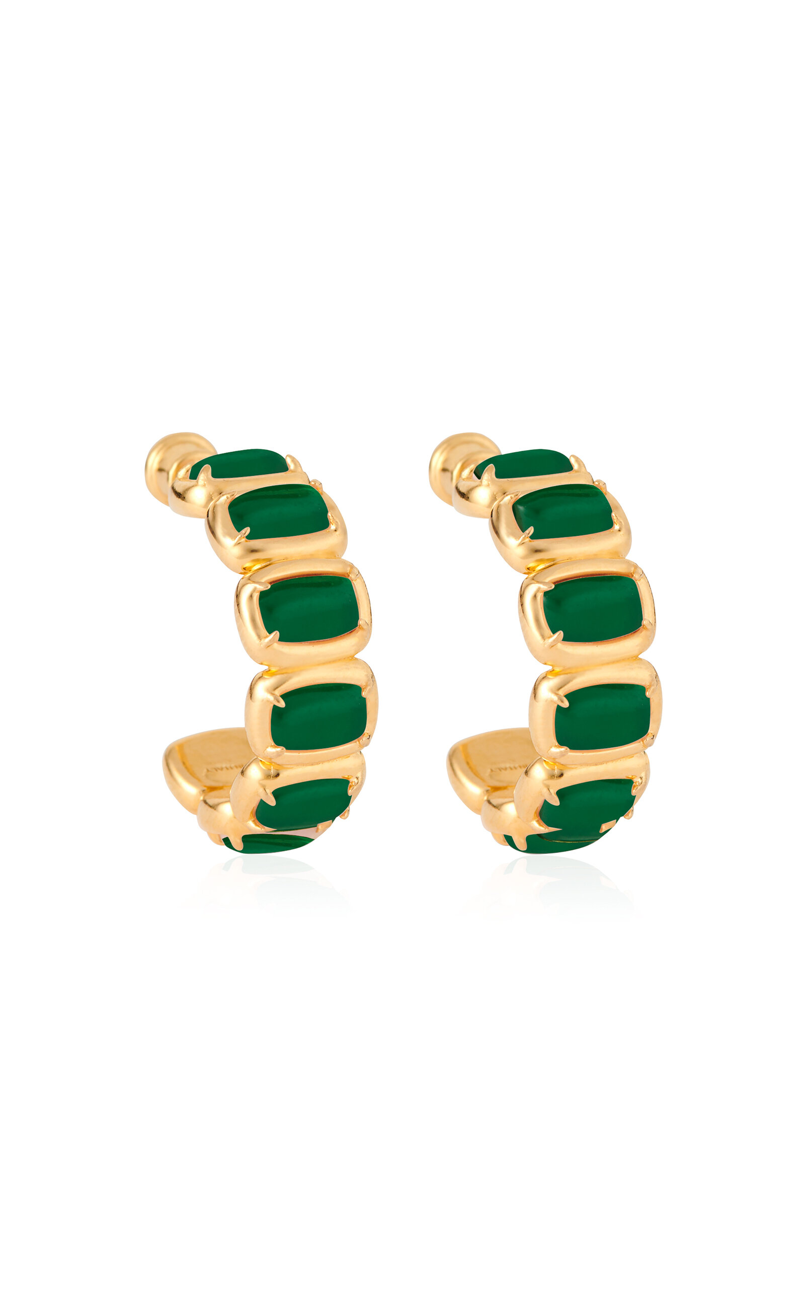 IVI Women's Small Toy 18k Gold-Plated Green Onyx Earrings