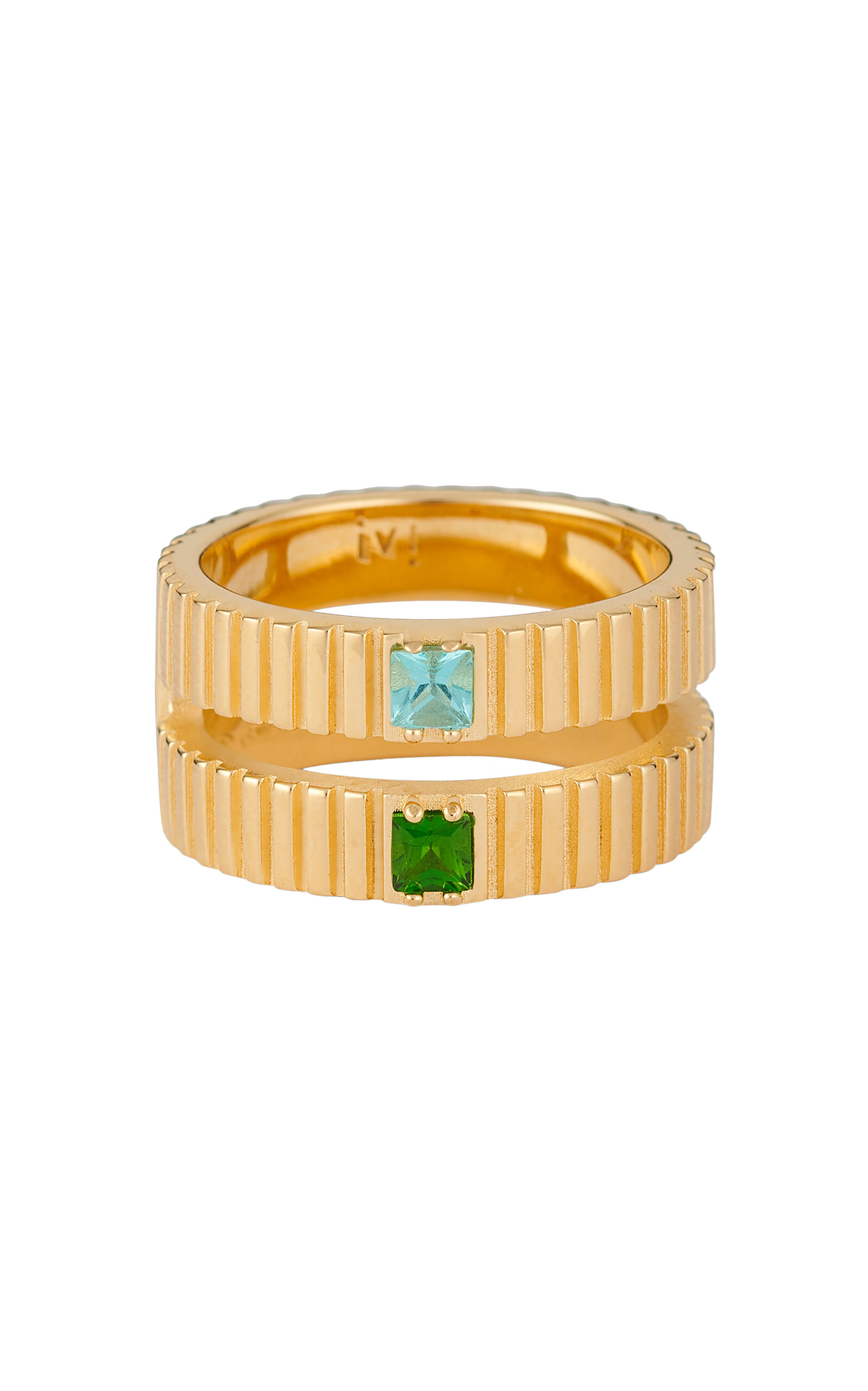 IVI Women's Slot Chromodiopside & Apatite 9k Yellow-Gold Vermeil Plated Ring