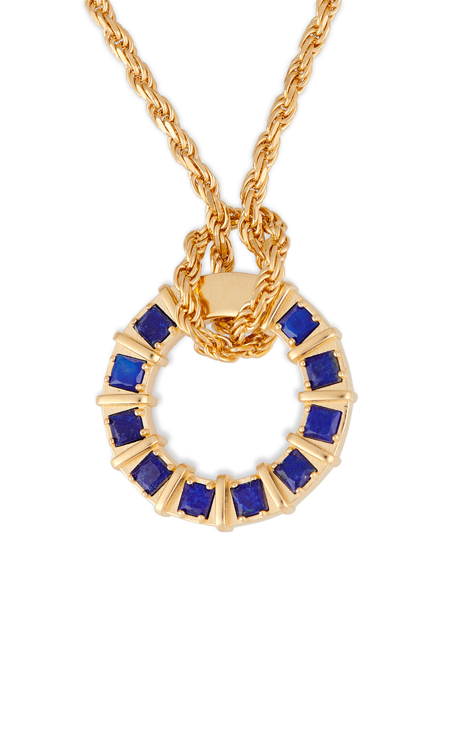 IVI Women's Iris Long Lapis Charm 9k Gold-Plated Necklace