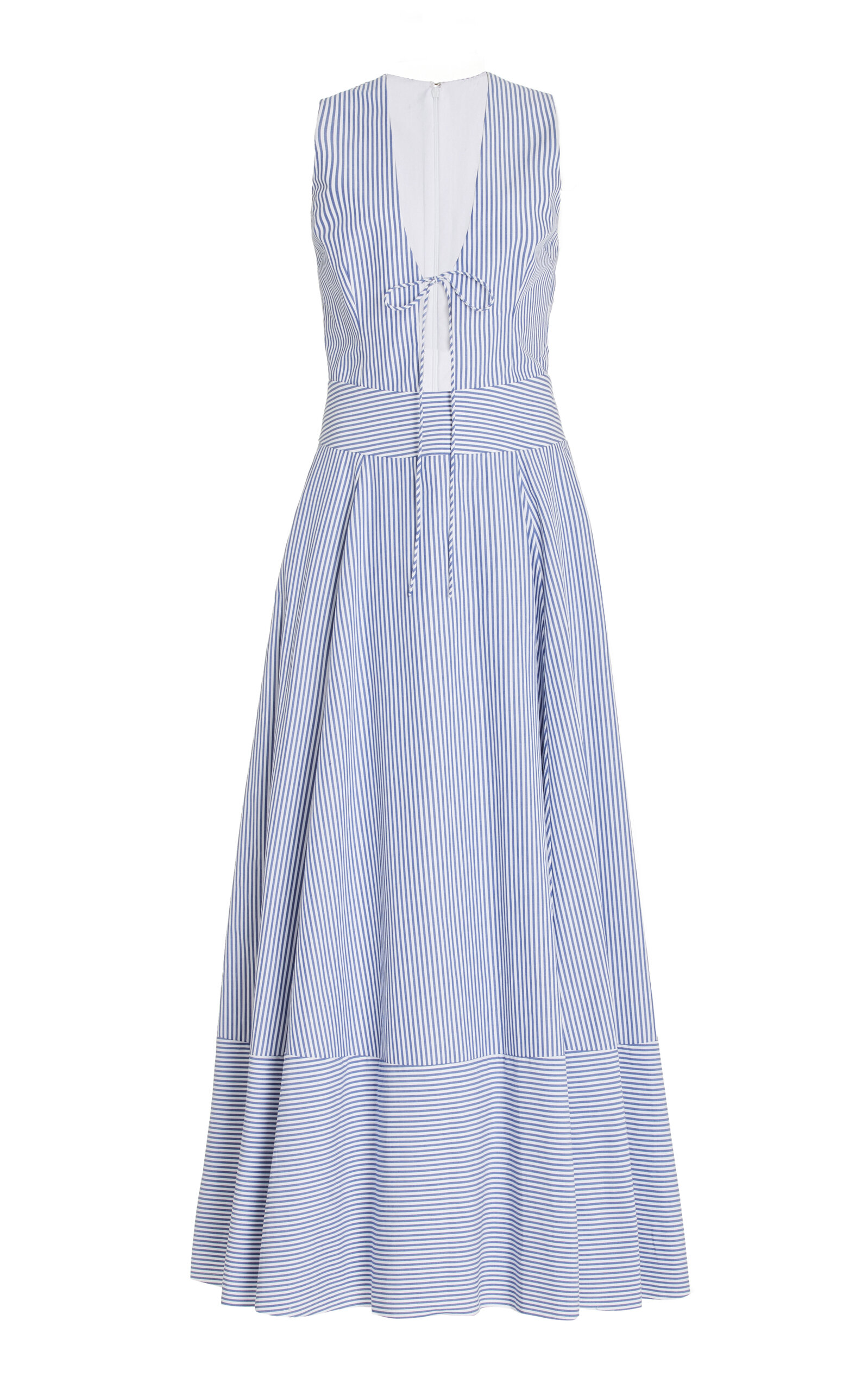 Brandon Maxwell Exclusive Lara Striped Cotton Maxi Dress In Blue