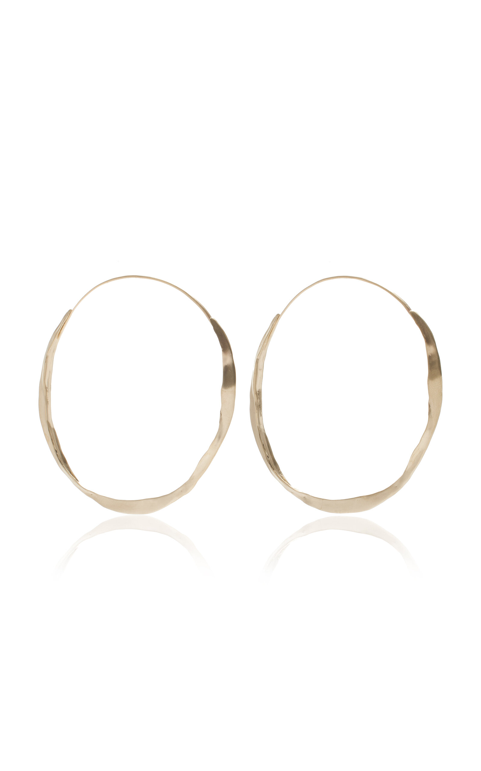 Large Crinkle 10K Yellow Gold Hoop Earrings