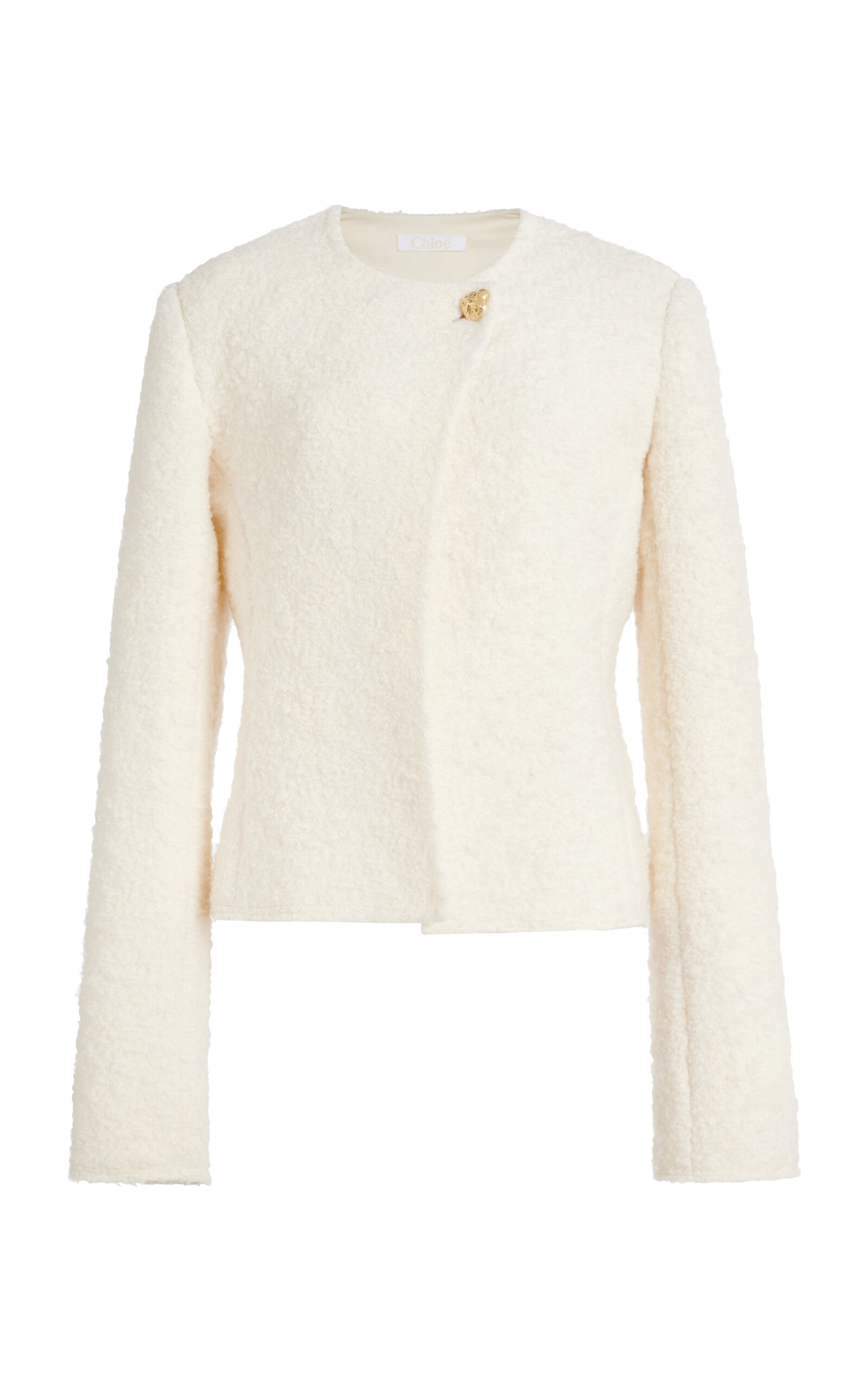Chloé Soft Wool-blend Jacket In Eden White