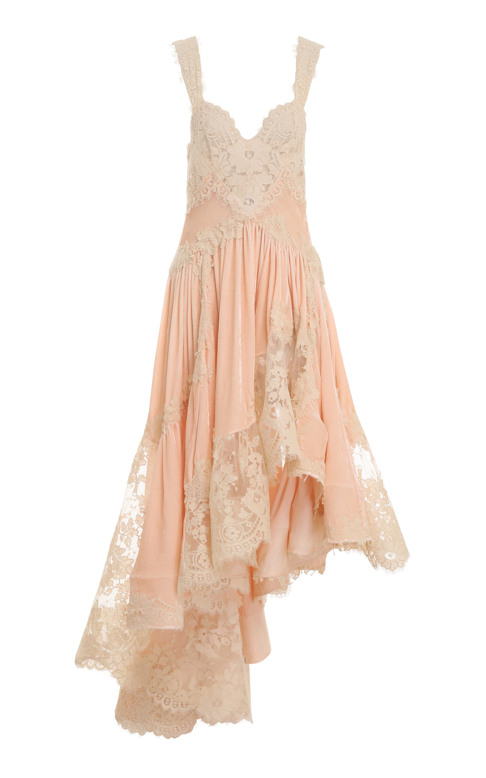 Zimmermann Luminosity Velvet Lace Midi Dress In Pink | ModeSens
