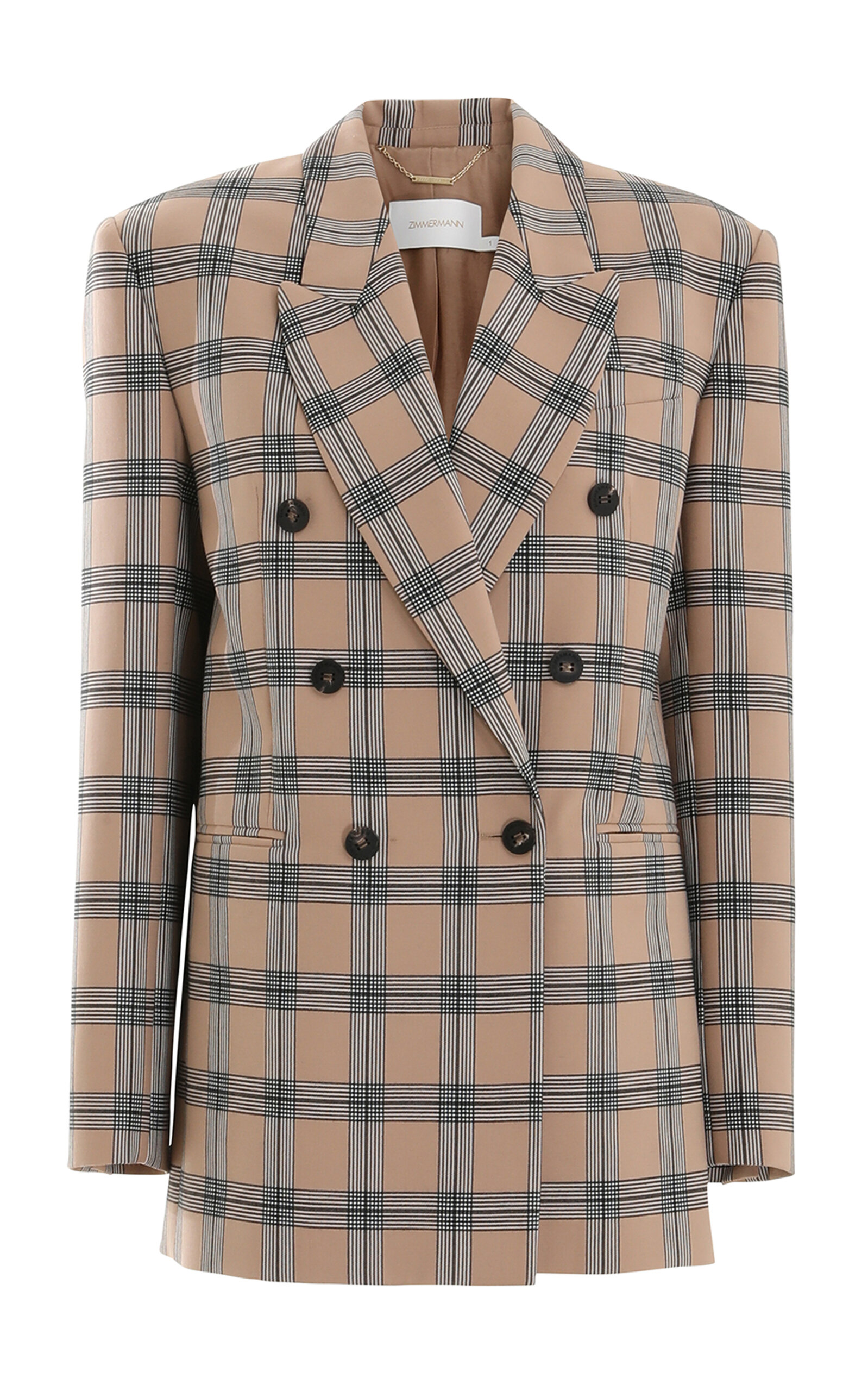 Shop Zimmermann Luminosity Oversized Wool Jacket In Plaid