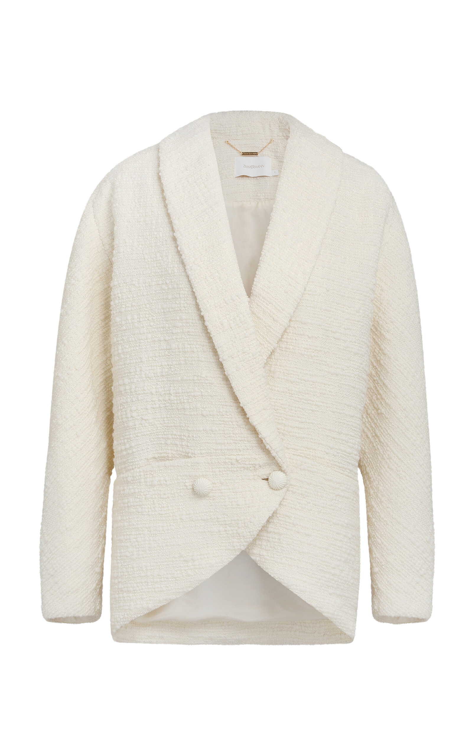 Zimmermann Luminosity Wool-blend Oversized Coat In Ivory
