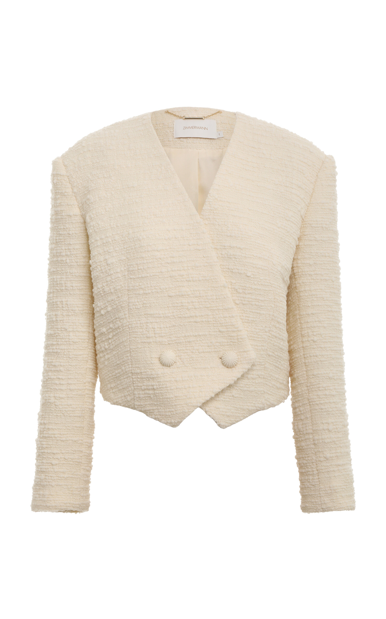 Zimmermann Women's Luminosity Wool-blend Cropped Blazer In Ivory | ModeSens