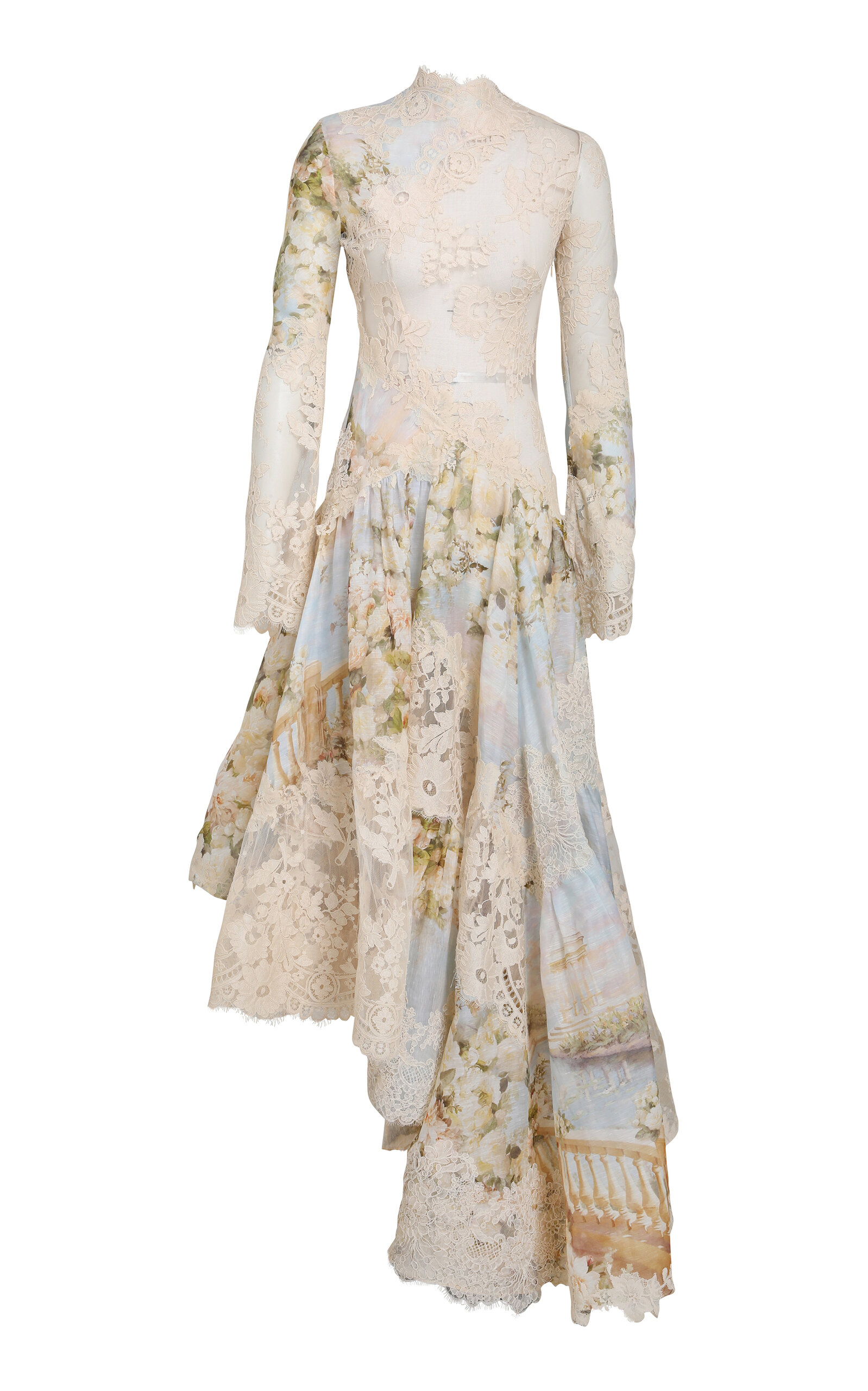 Zimmermann Luminosity Asymmetric Linen-silk Dress In Multicolor