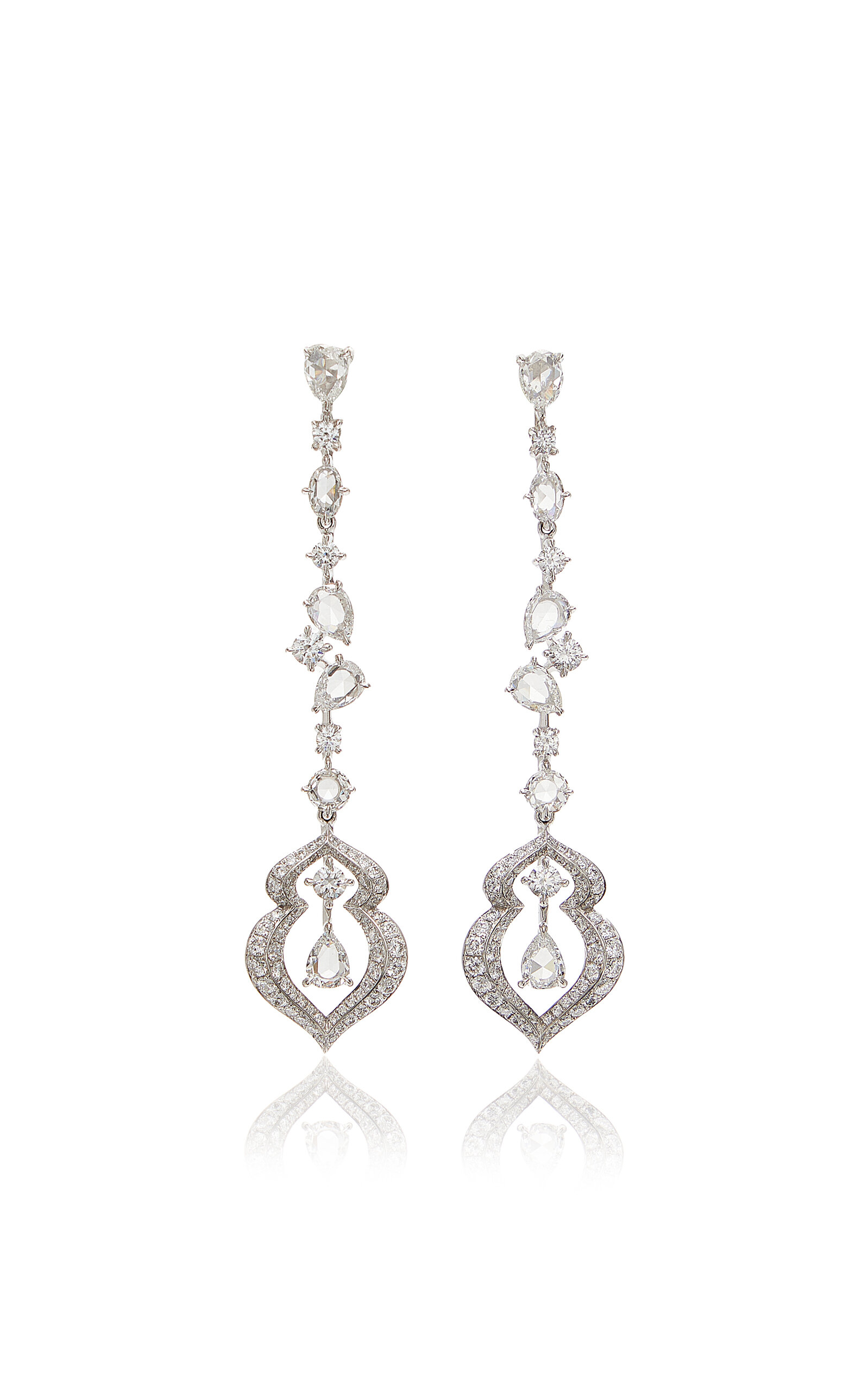 Harakh Women's Haveli 18K White Gold Diamond Earrings