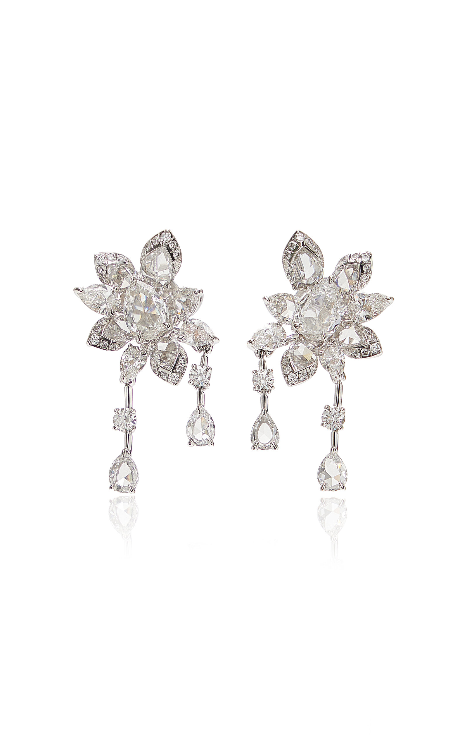 Cascade 18K White Gold Diamond Earrings