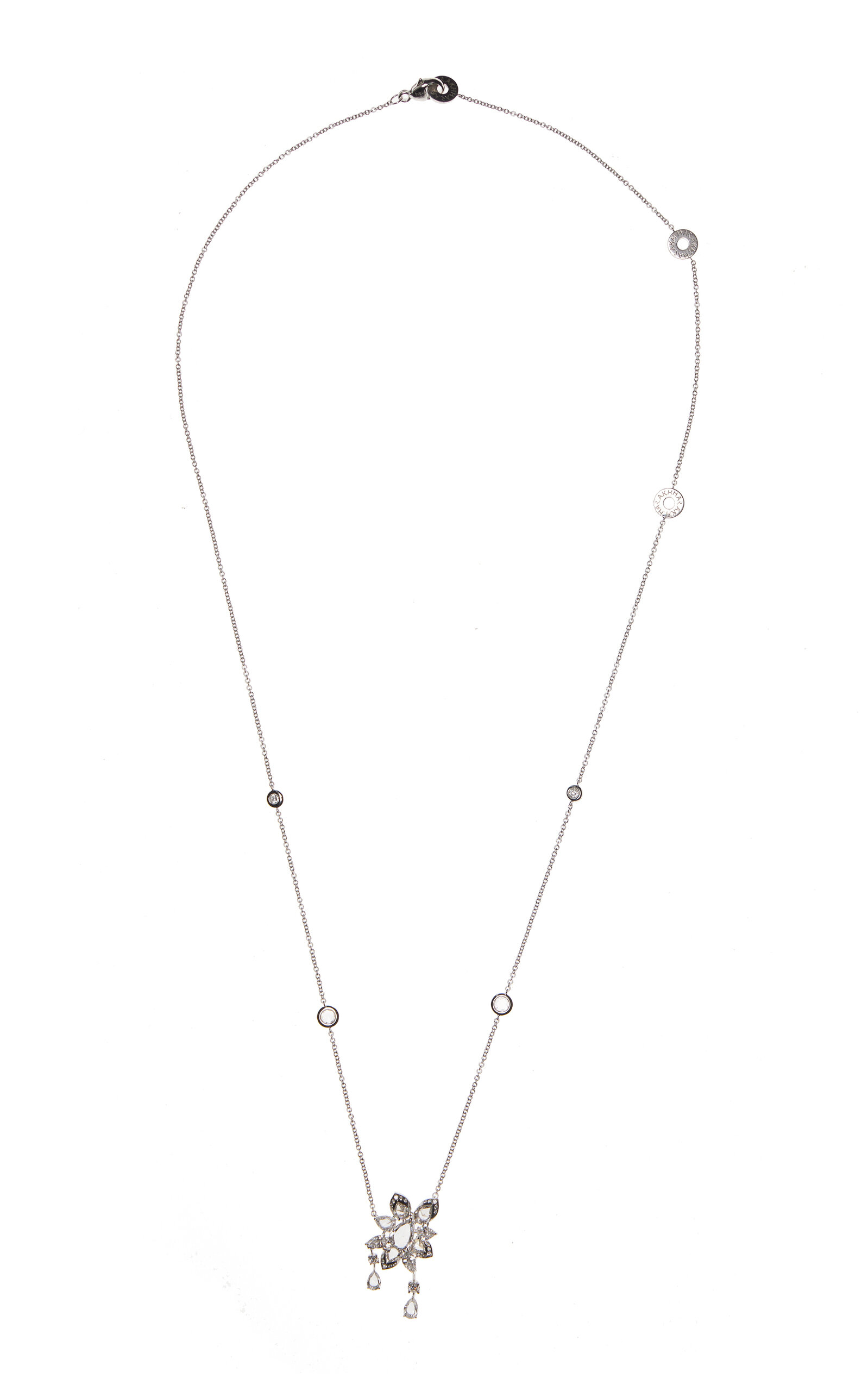 Cascade 18K White Gold Diamond Necklace
