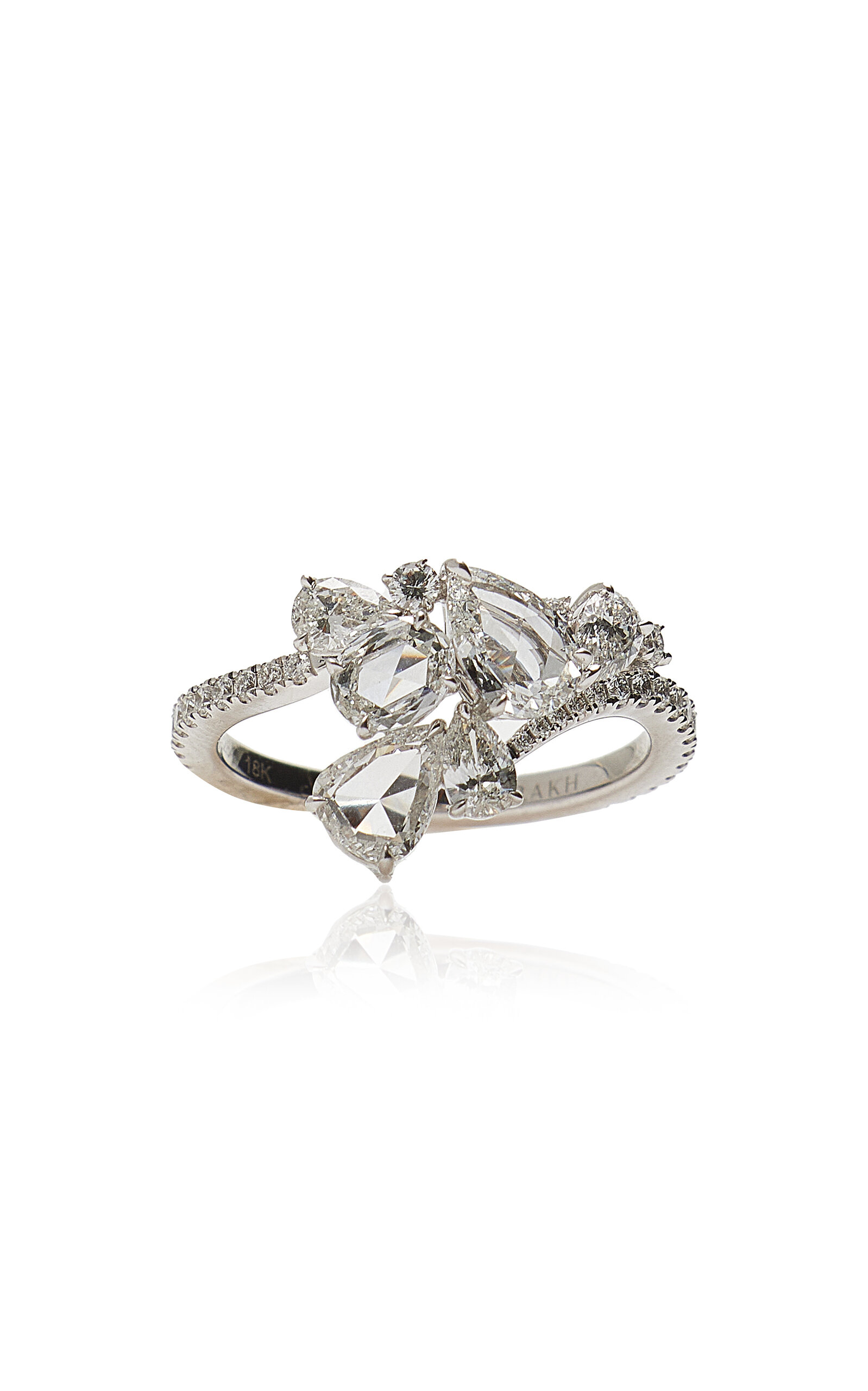 Cascade 18K White Gold Diamond Ring