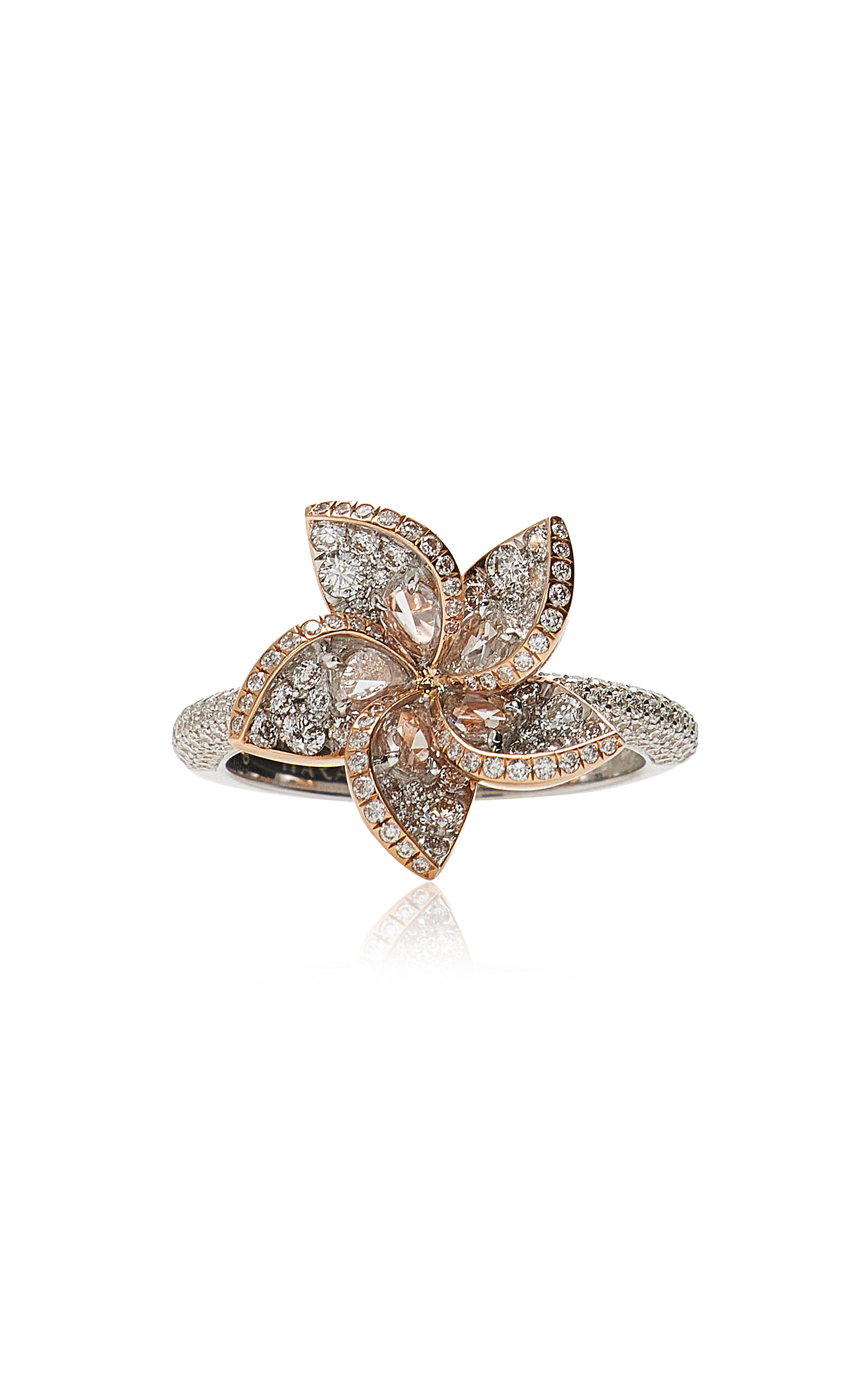 Harakh Women's Frangipani 18K White; Rose Gold Diamond Ring