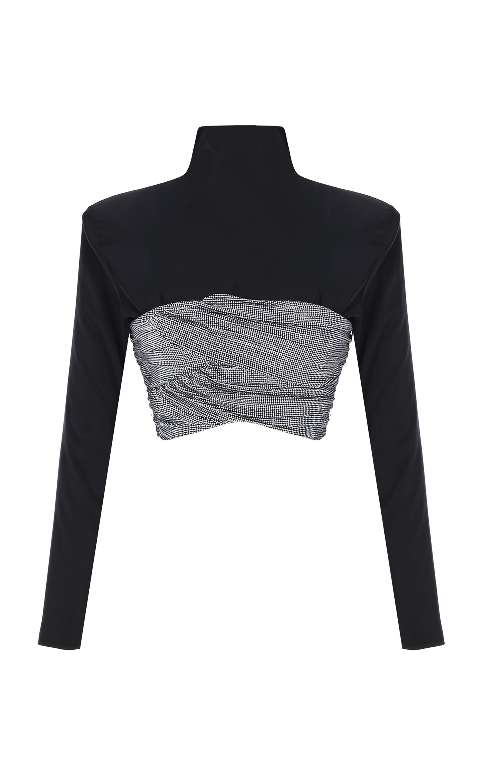 New Arrivals Âgnes Crystal-trimmed Cropped Top In Black