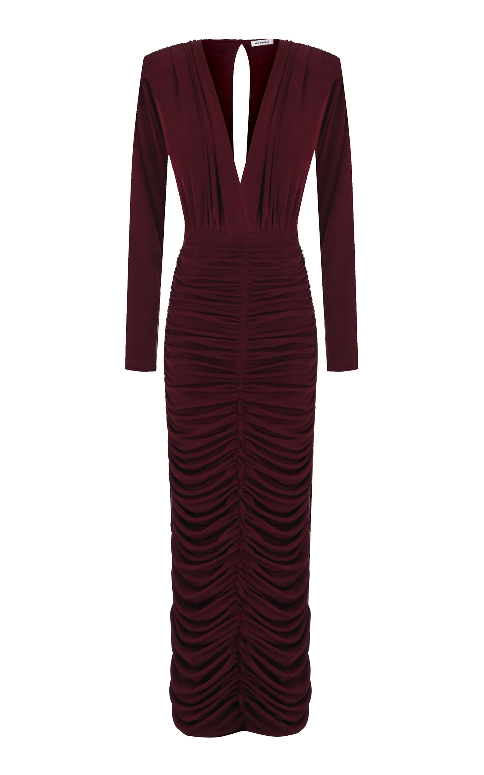 The New Arrivals Ilkyaz Ozel Azalea Ruched Midi Maxi - Burgundy